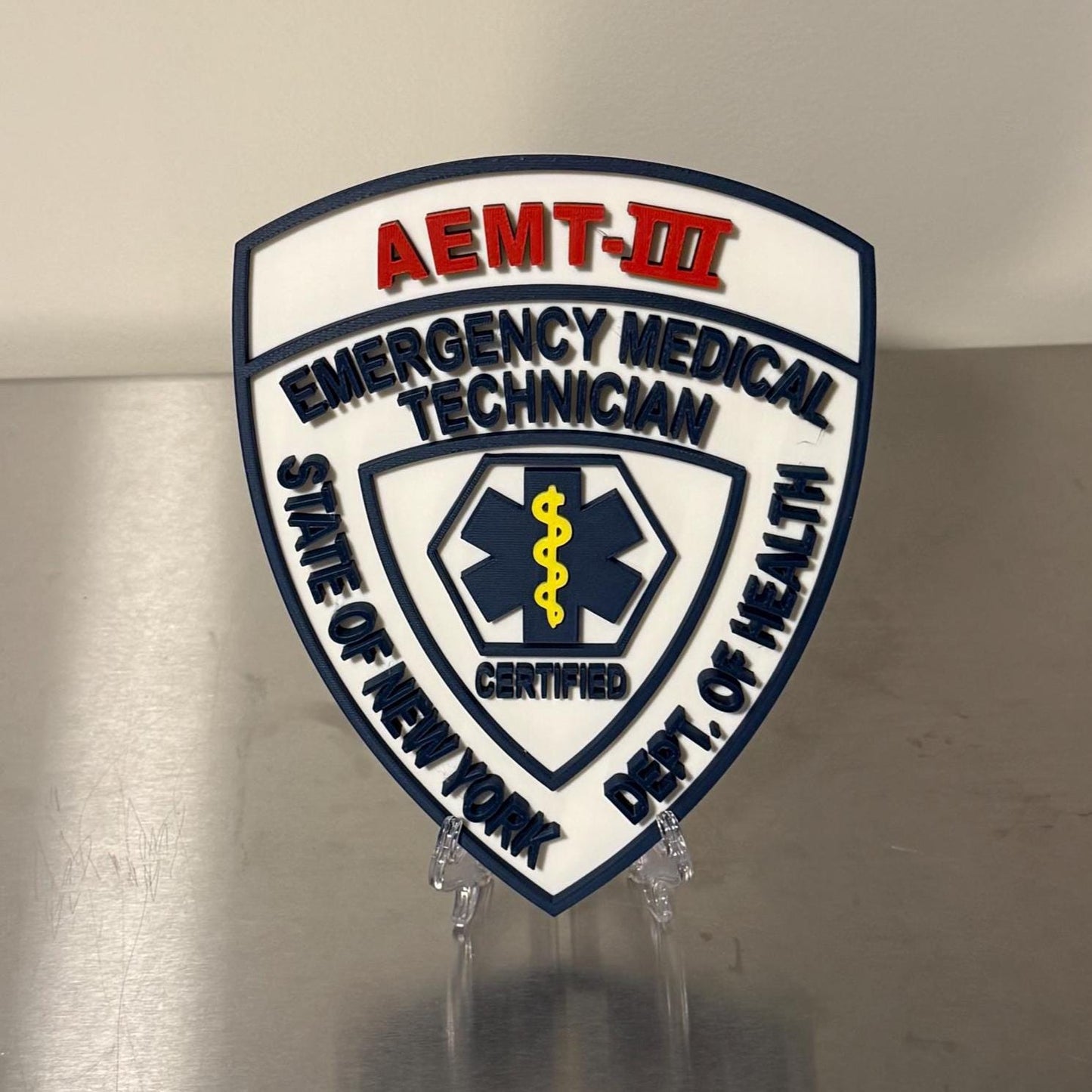 NYS Paramedic EMT 3D Display Plaque First Responder Wall Art NY New York New York