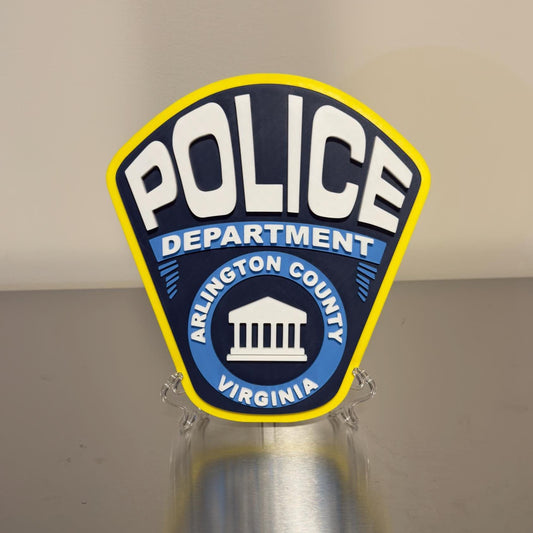 Police Display Plaque: Arlington County Police - 3D Printed Wall Art
