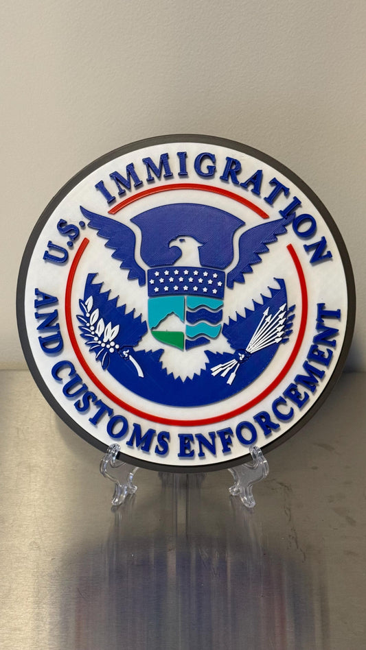 DHS ICE 3D Embossed Plaque: First Responder Wall Art Homeland Security Government