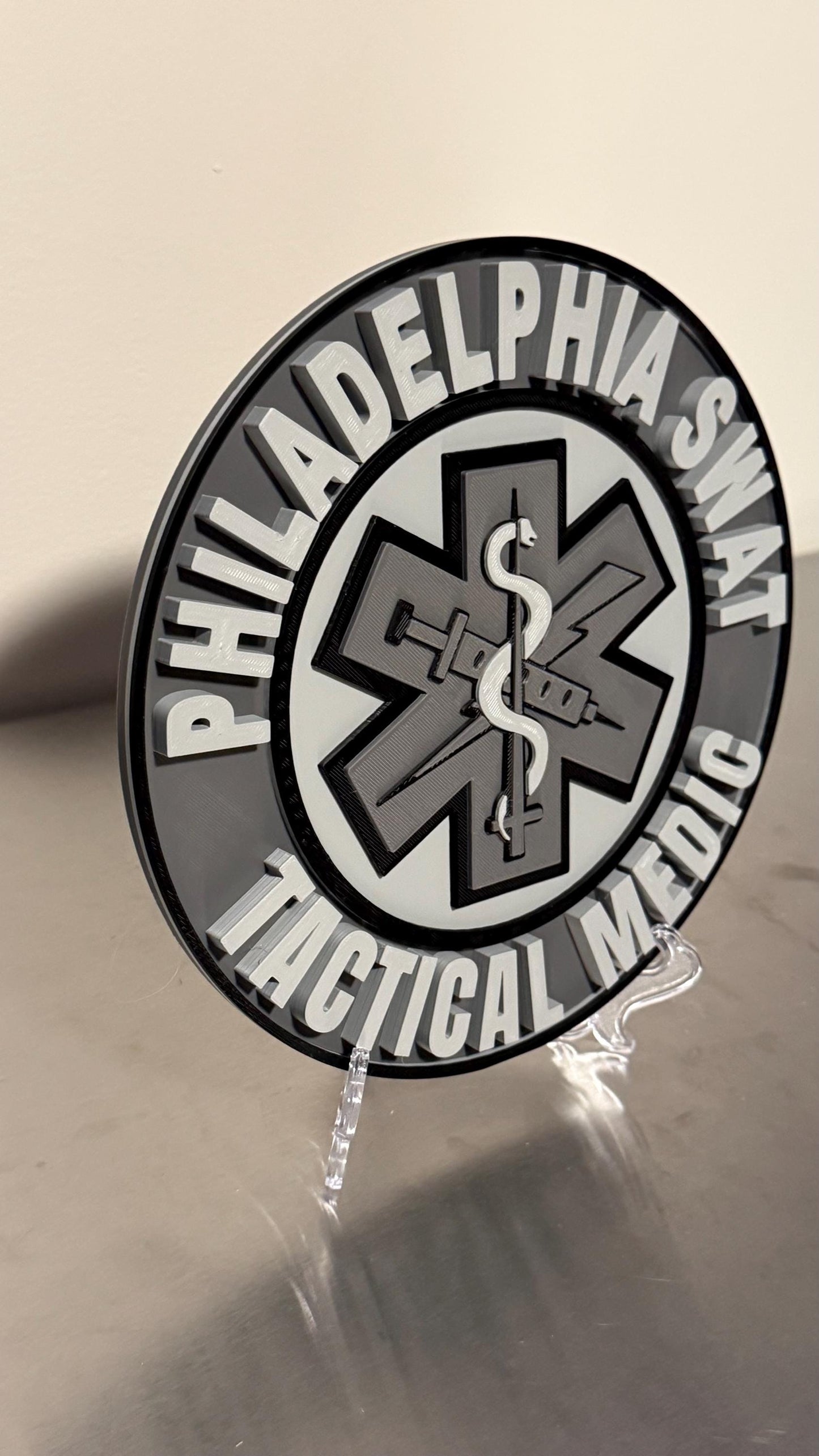 Customizable Tactical Medic 3D Embossed Plaque: First Responder Wall Art Registry
