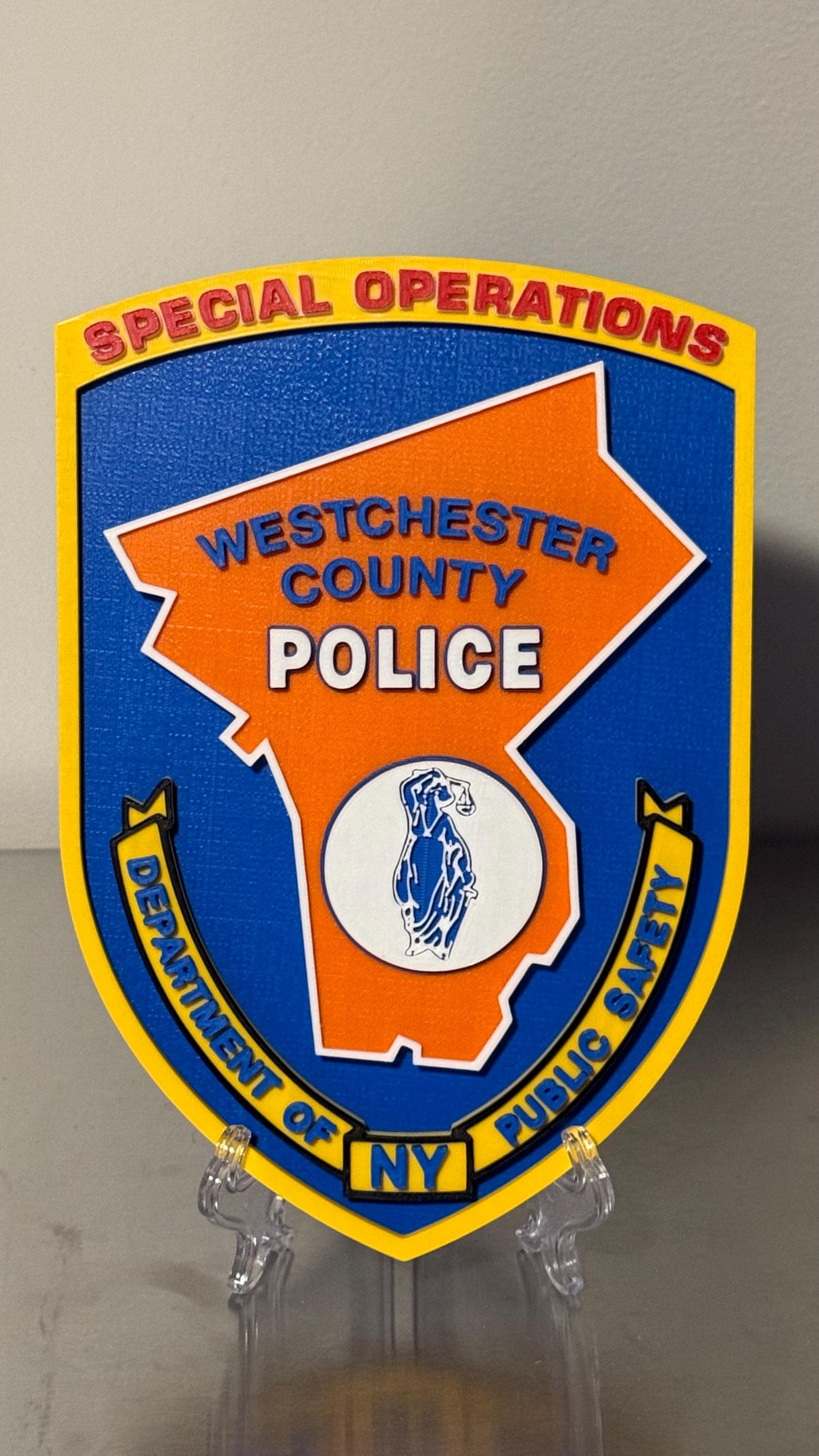 Westchester County Police Special Operations 3D Plaque: First Responder Wall Decor New York