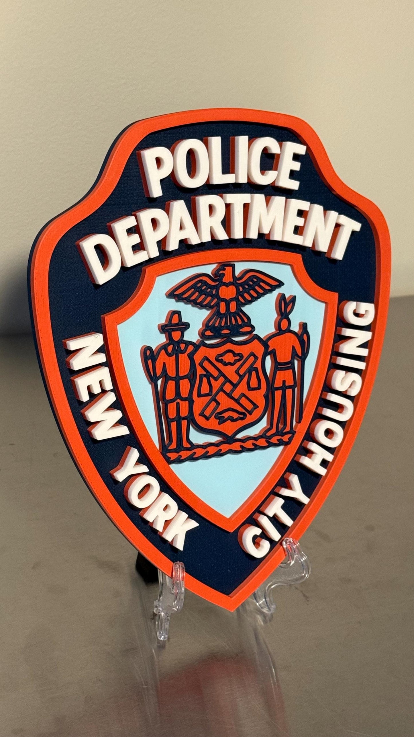 New York City Housing Police 3D Embossed Display Plaque: NYC Police Department Wall Art