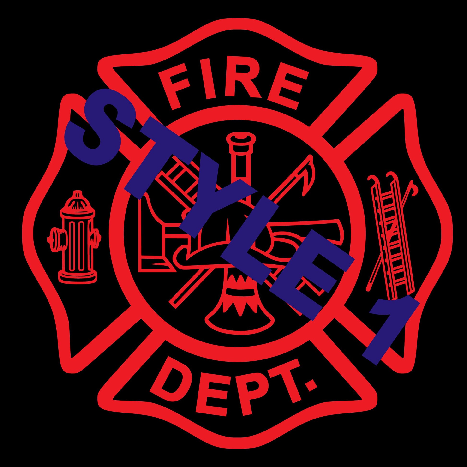 Two Color Customizable Fire Department Maltese Cross 3D Plaque First Responder Wall Art