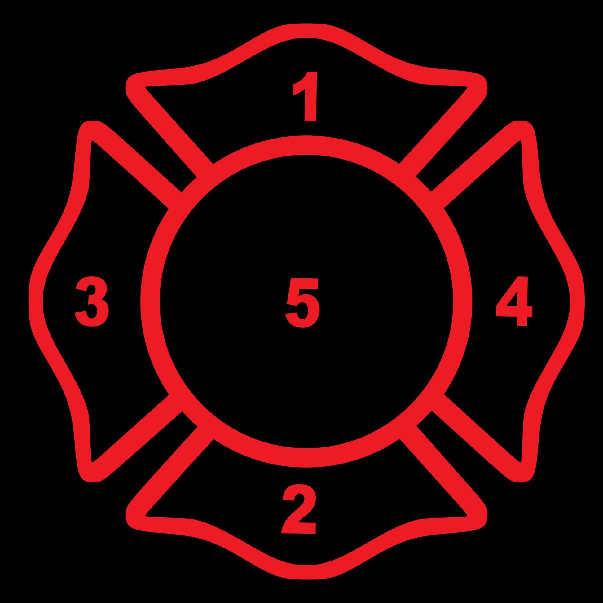 Two Color Customizable Fire Department Maltese Cross 3D Plaque First Responder Wall Art