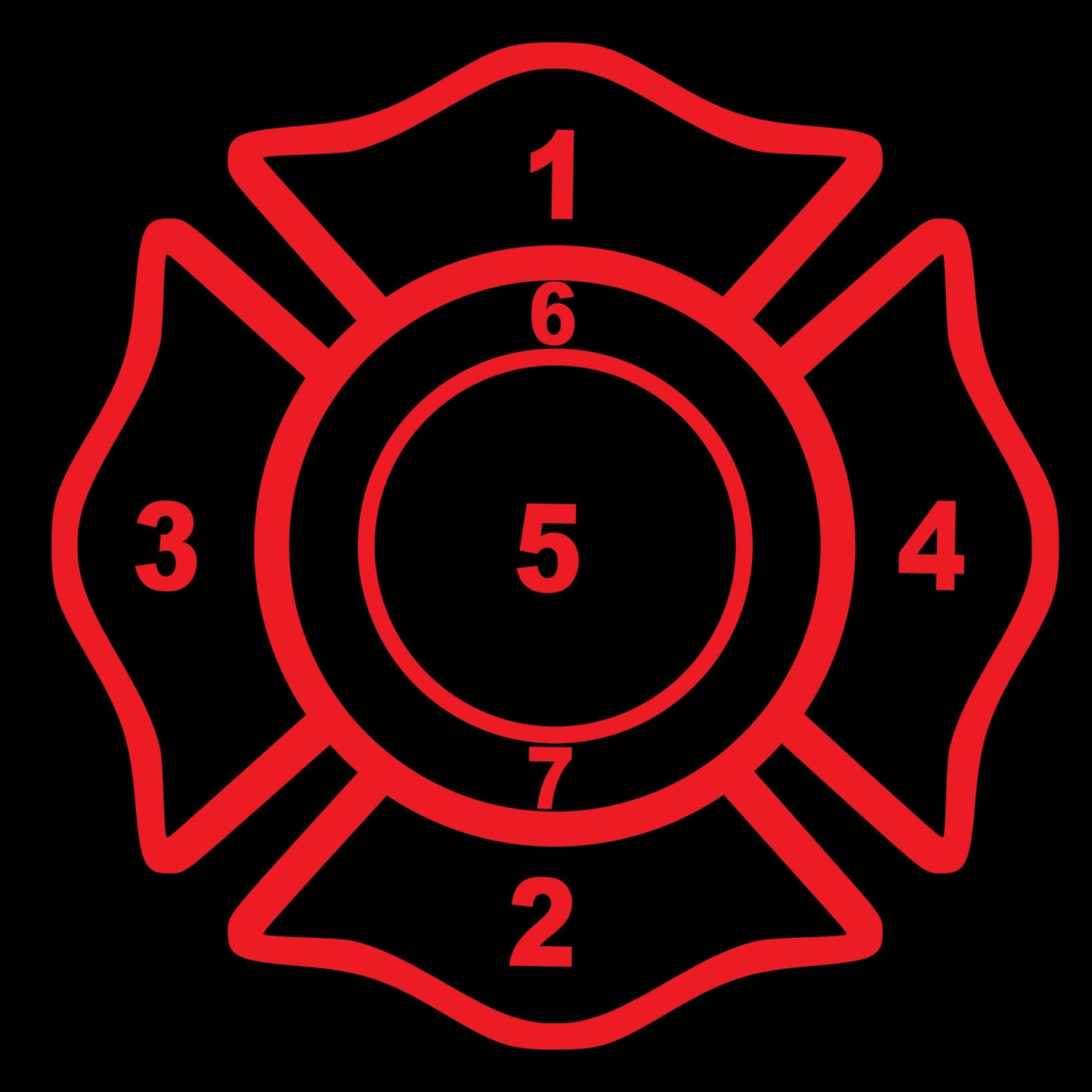 Two Color Customizable Fire Department Maltese Cross 3D Plaque First Responder Wall Art