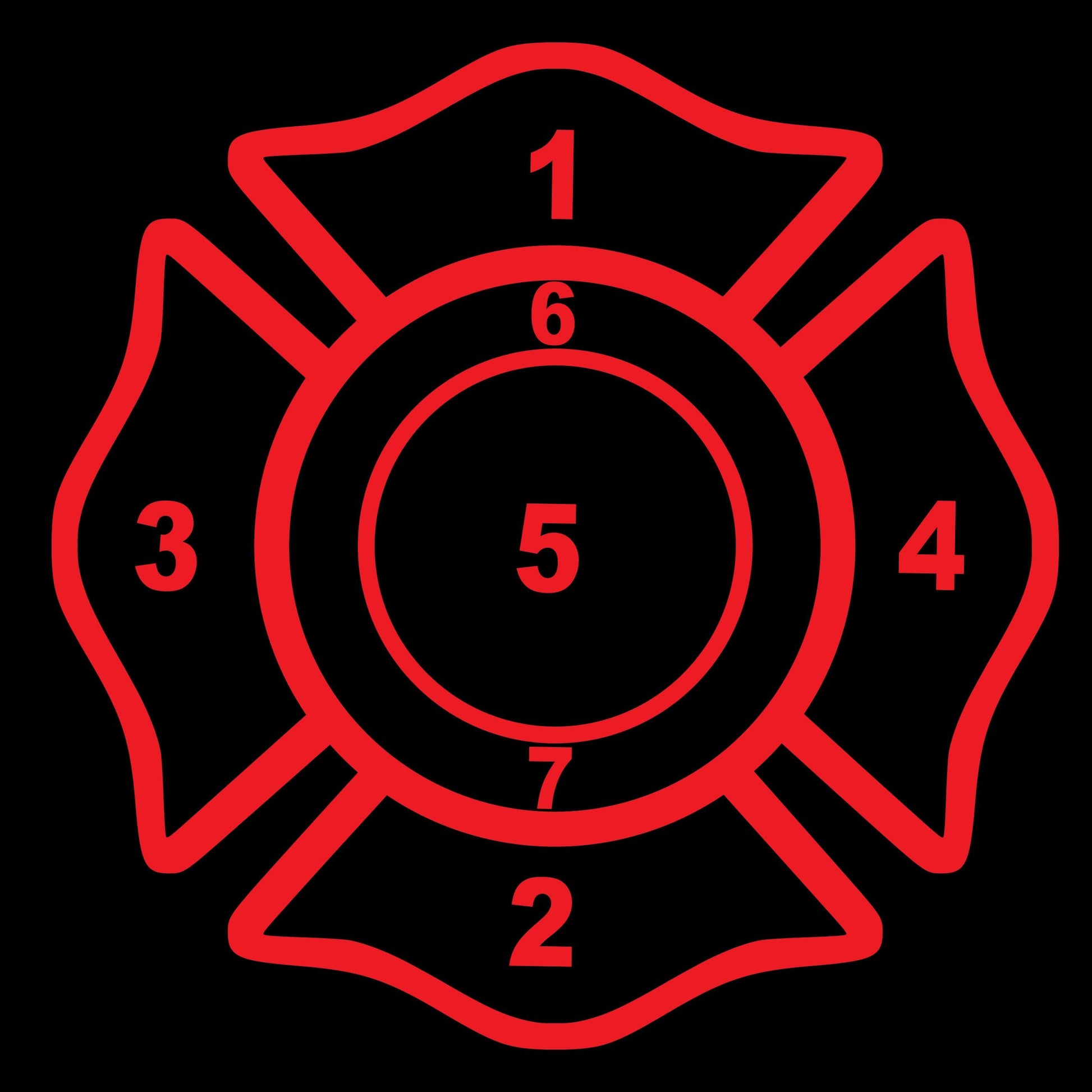 Two Color Customizable Fire Department Maltese Cross 3D Plaque First Responder Wall Art