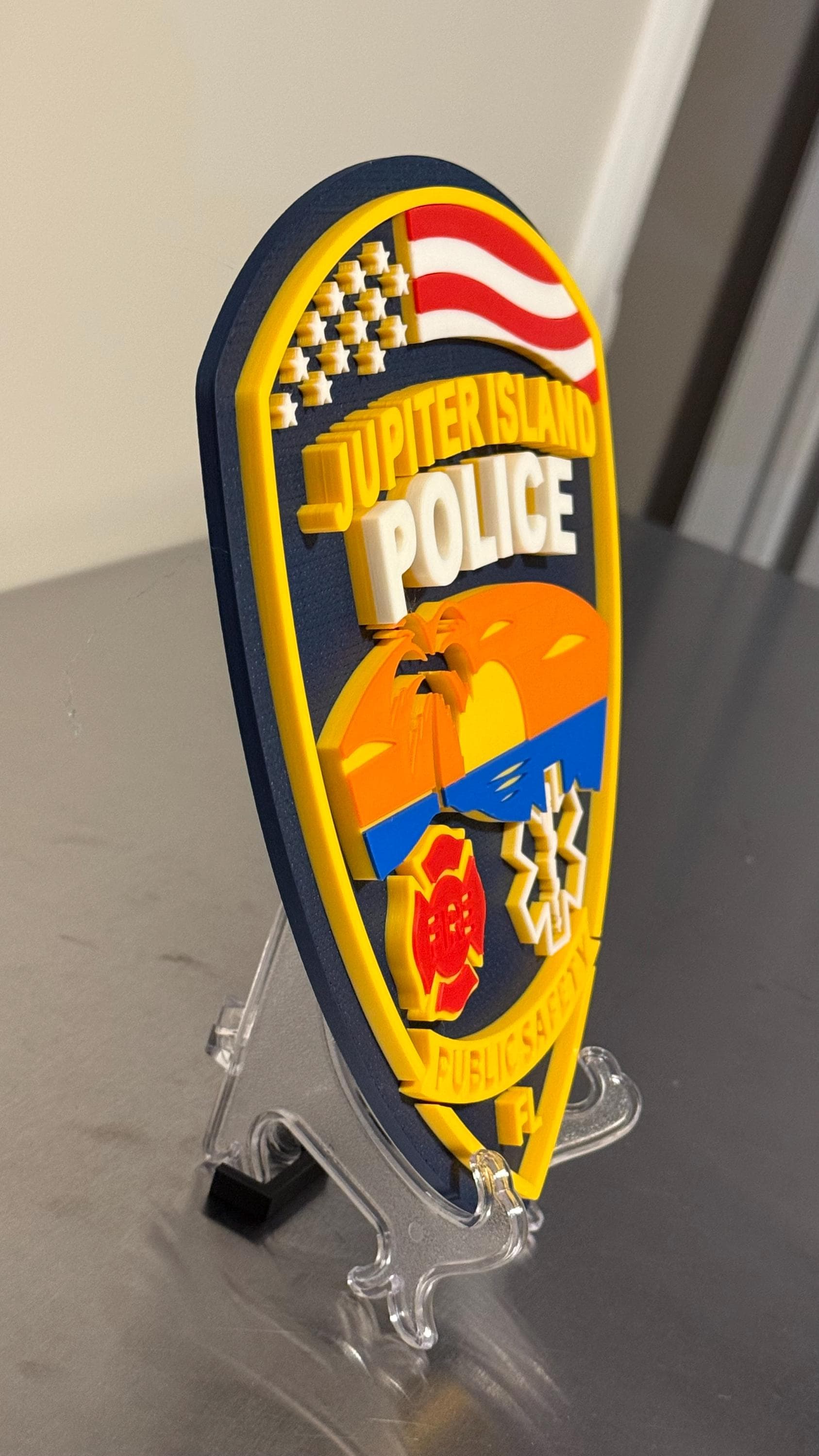 Jupiter Island Police Department 3D Plaque: First Responder Wall Decor Florida FL