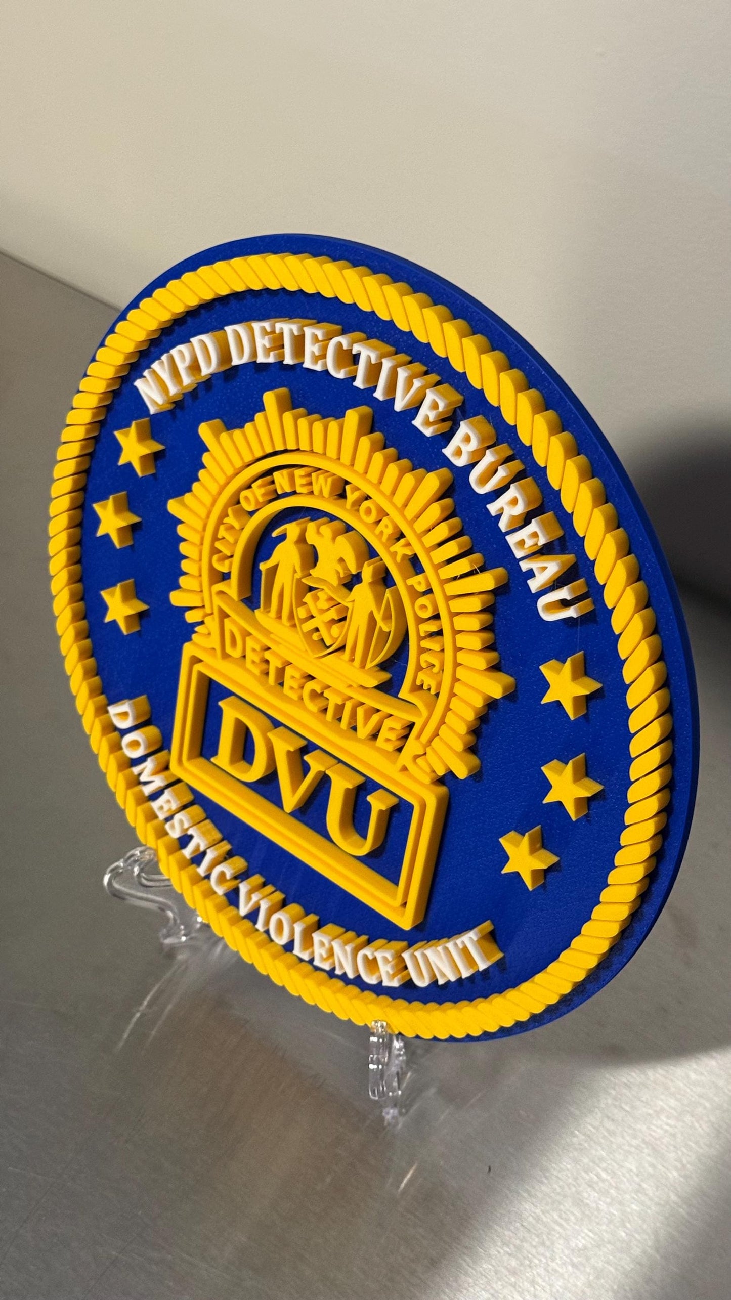 NYPD Detective Bureau DVU 3D Plaque - First Responder Wall Art