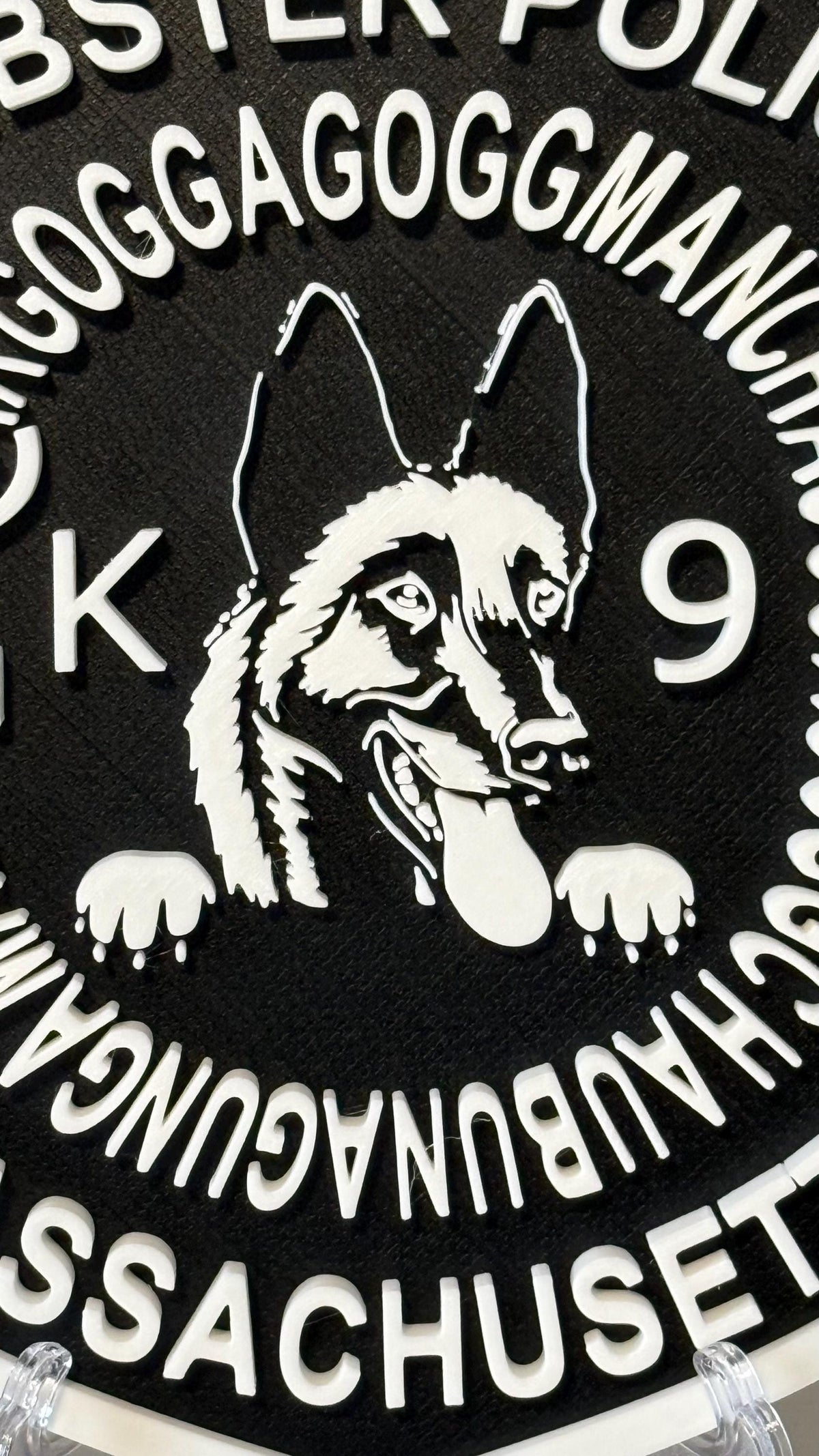 Webster Police K9 Plaque, 3D Embossed Display Plaque (Massachusetts First Responder) Massachusetts