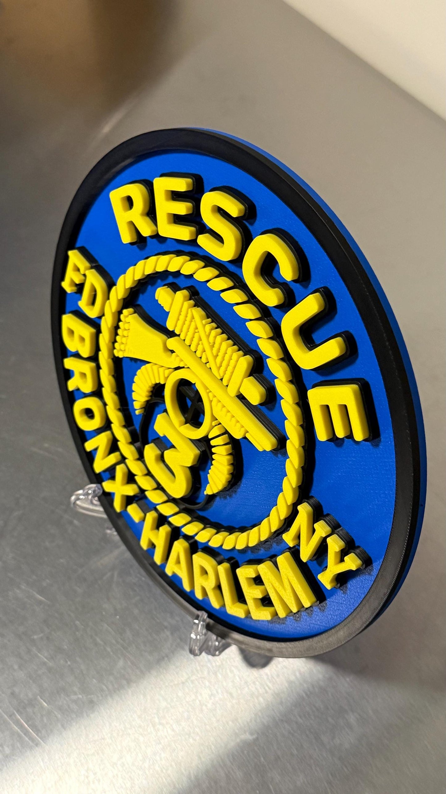 FDNY RESCUE 2, 3, 4 3D Embossed Display Plaque 9" Firefighter Gift, First Responder Firehouse