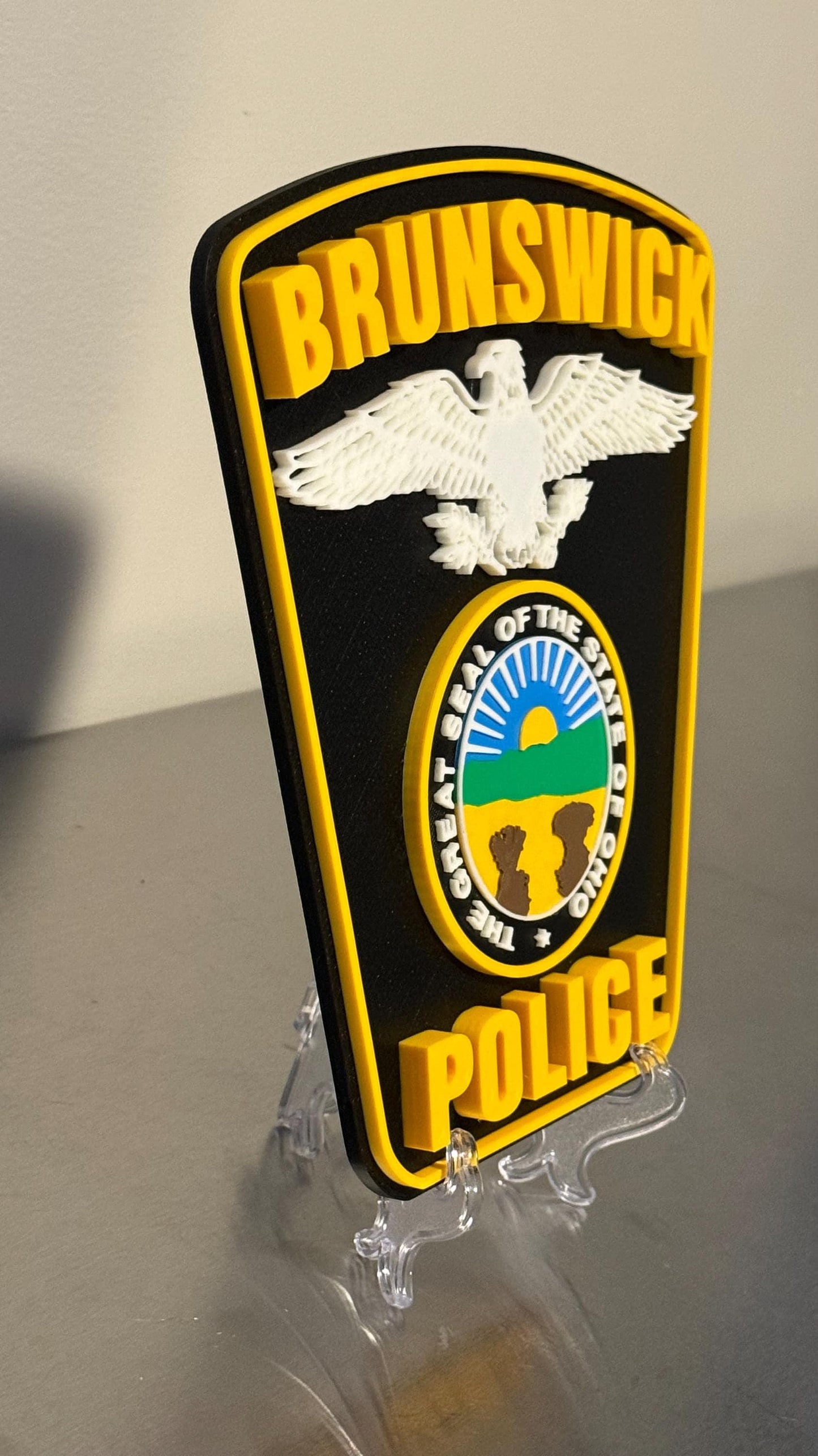 Brunswick Ohio Police 3D Plaque, First Responder Wall Art