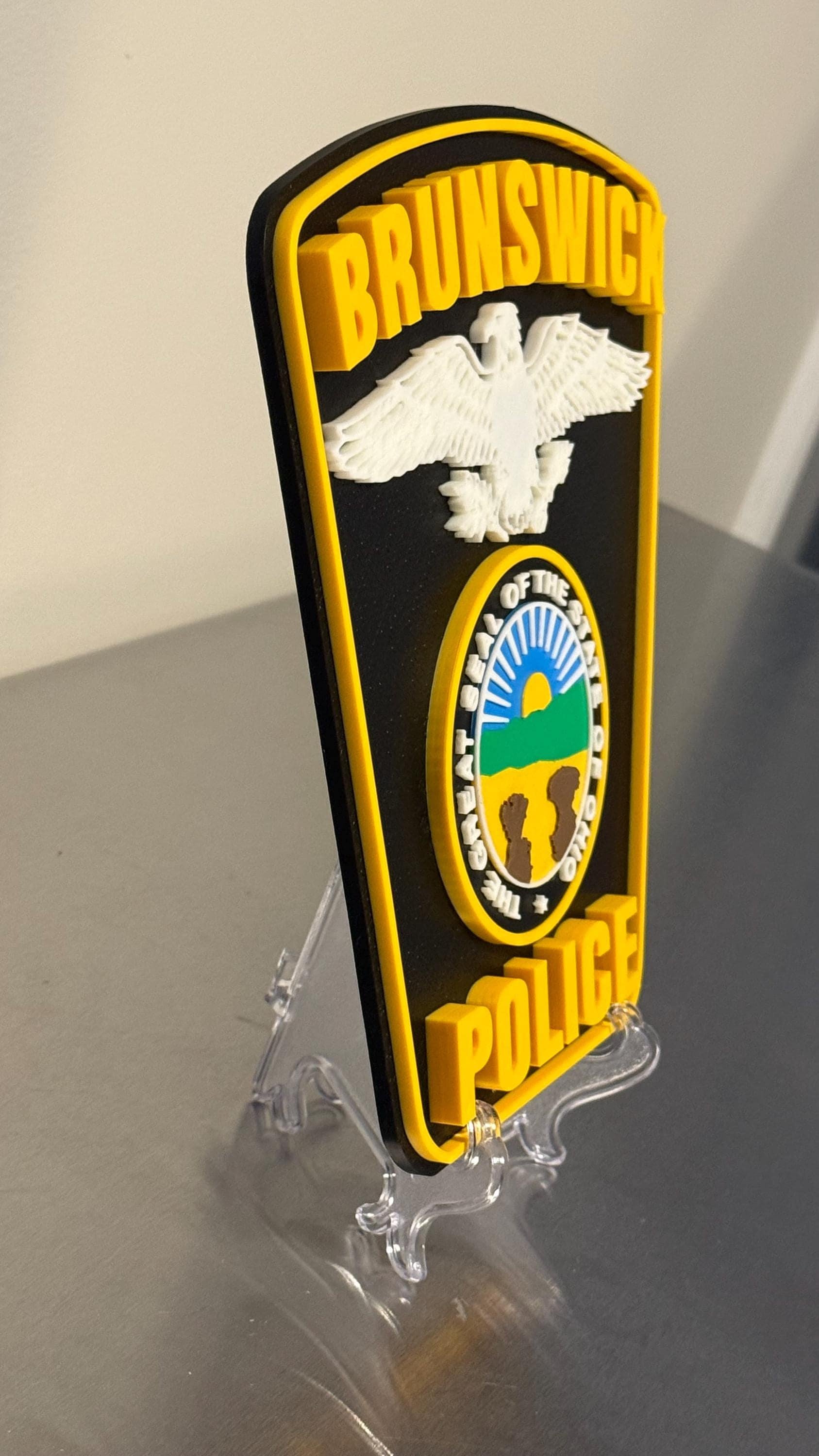 Brunswick Ohio Police 3D Plaque, First Responder Wall Art