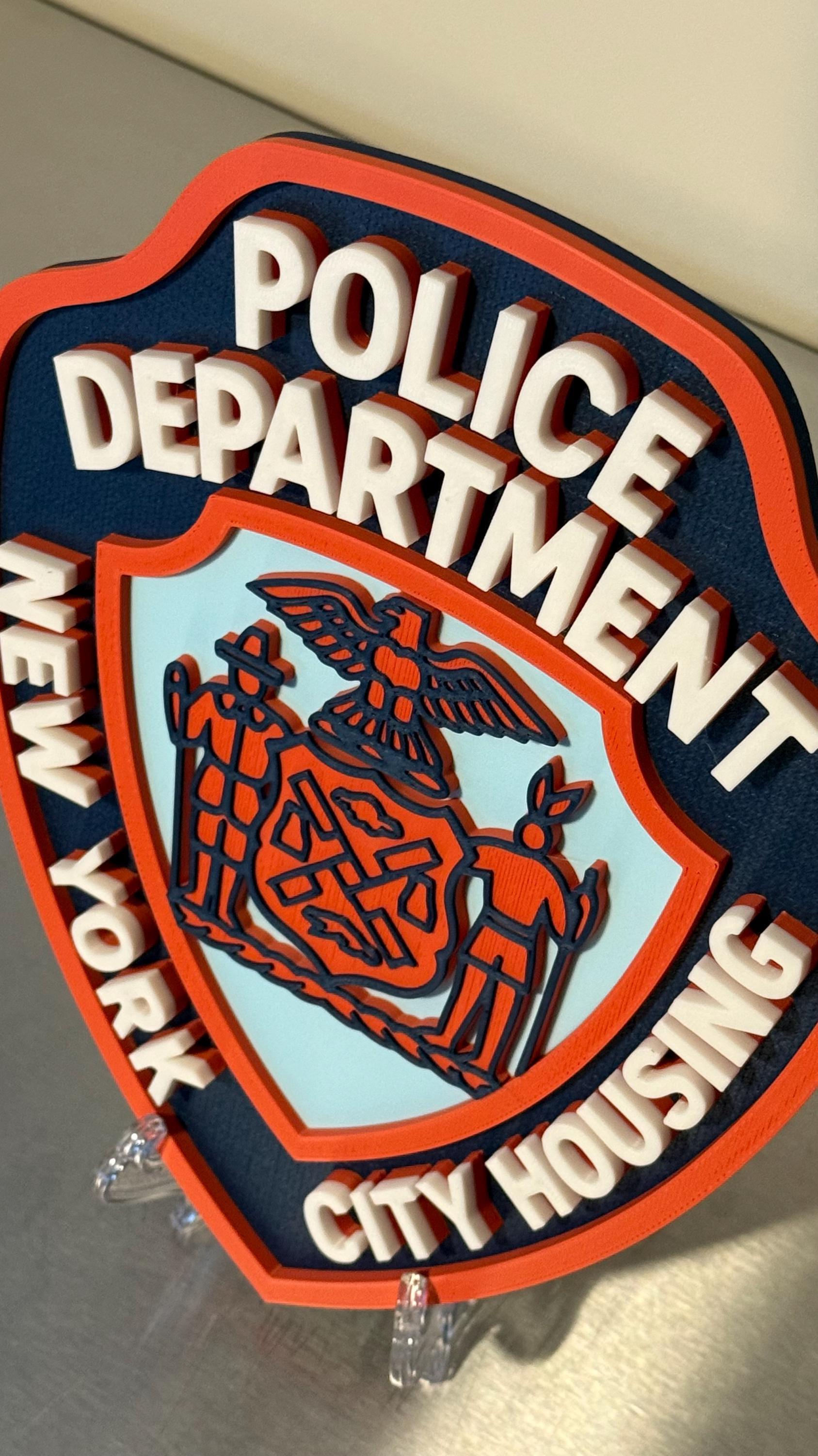 New York City Housing Police 3D Embossed Display Plaque: NYC Police Department Wall Art