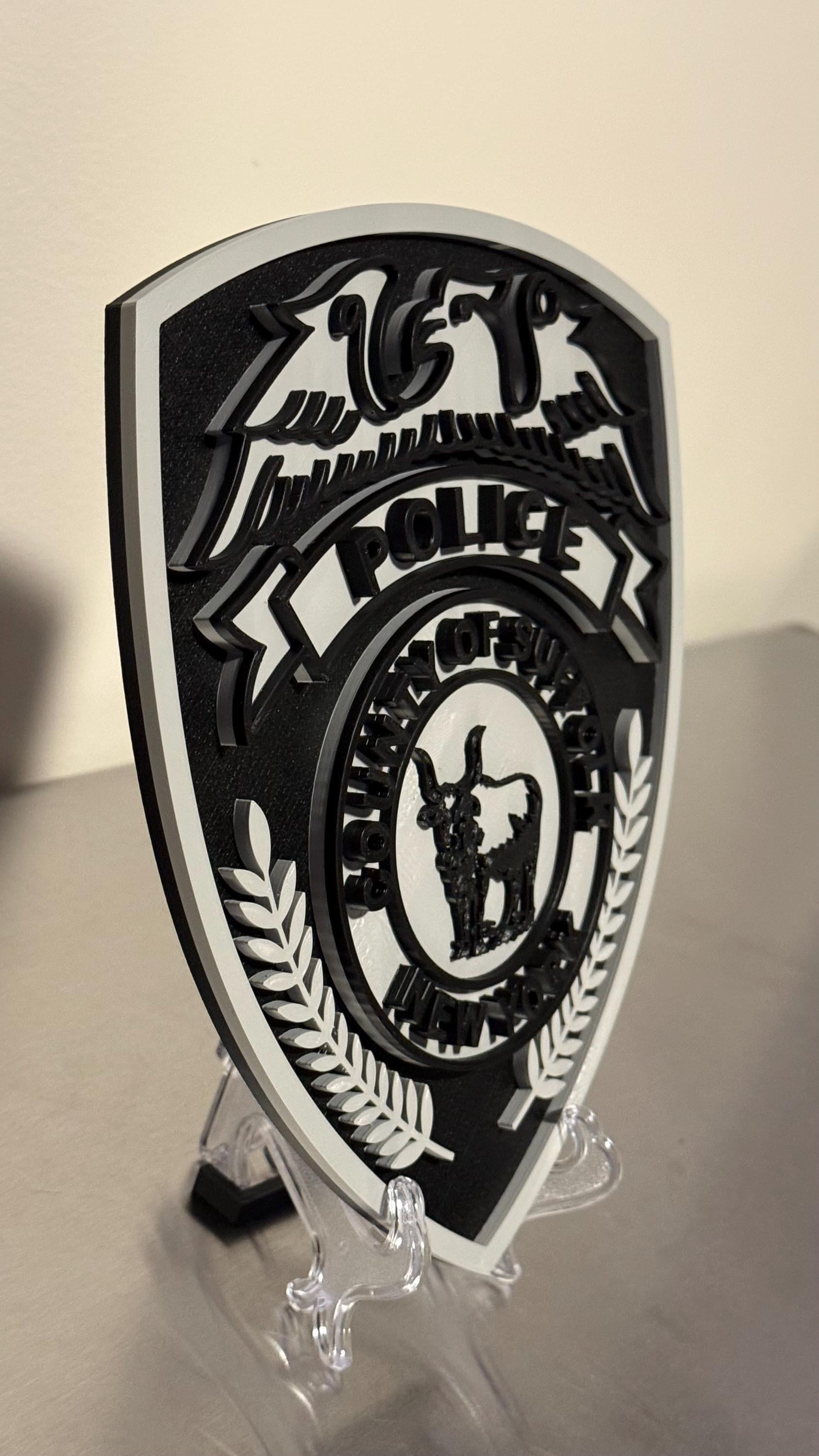 Suffolk County Police 3D Plaque: Long Island First Responder Wall Decor New York