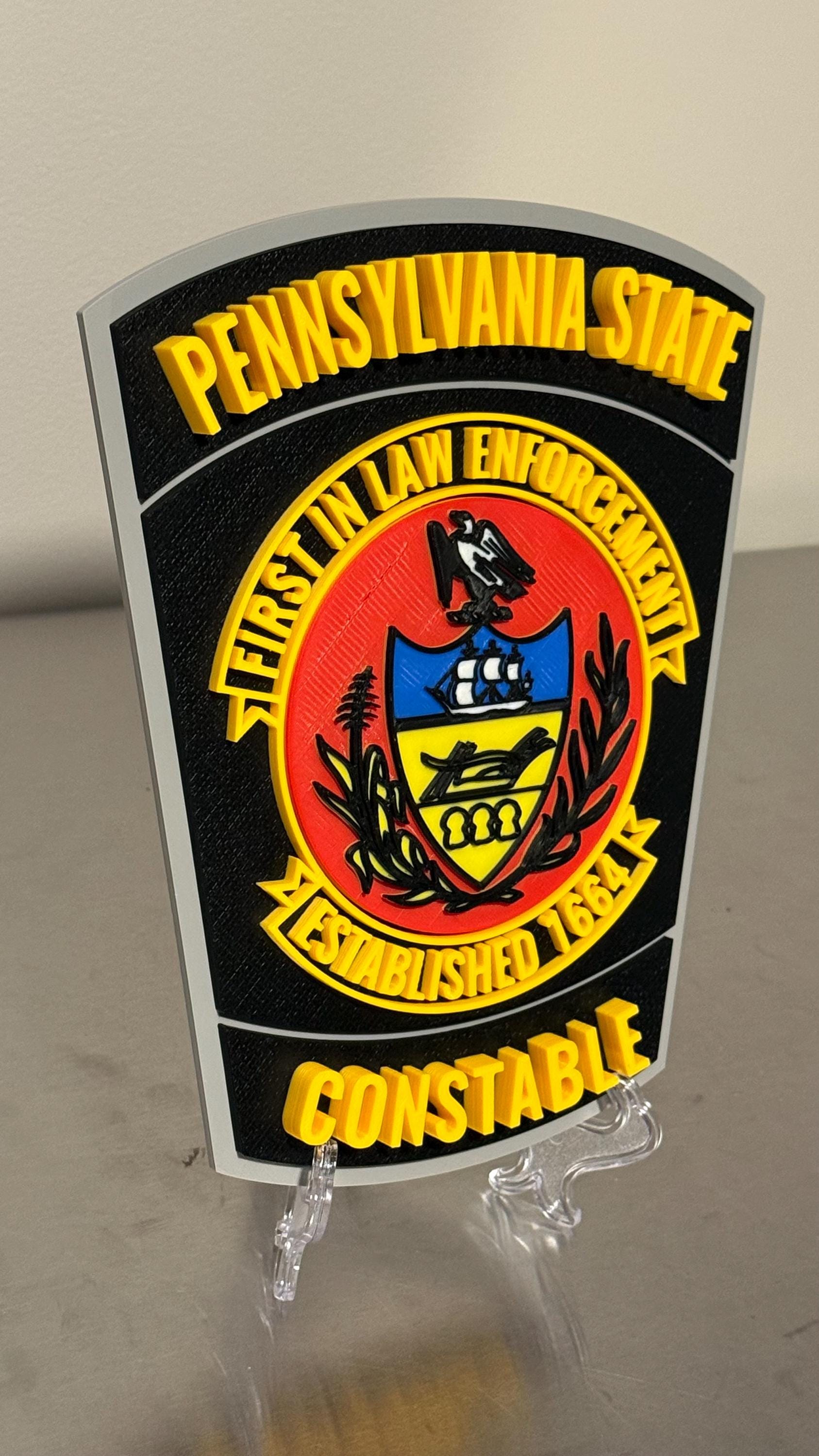 PA State Constable 3D Display Plaque - First Responder Wall Art PA Pennsylvania