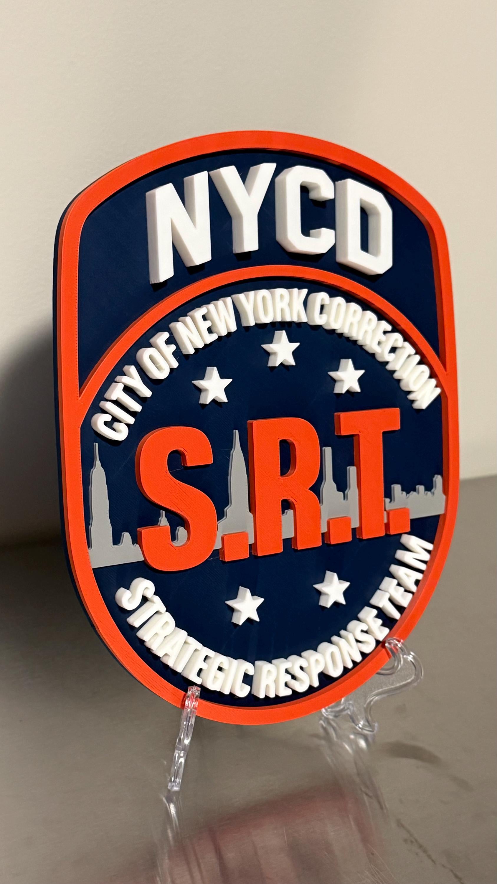 NYCD SRT Strategic Response Team Plaque: 3D Embossed First Responder Wall Art NYC New York