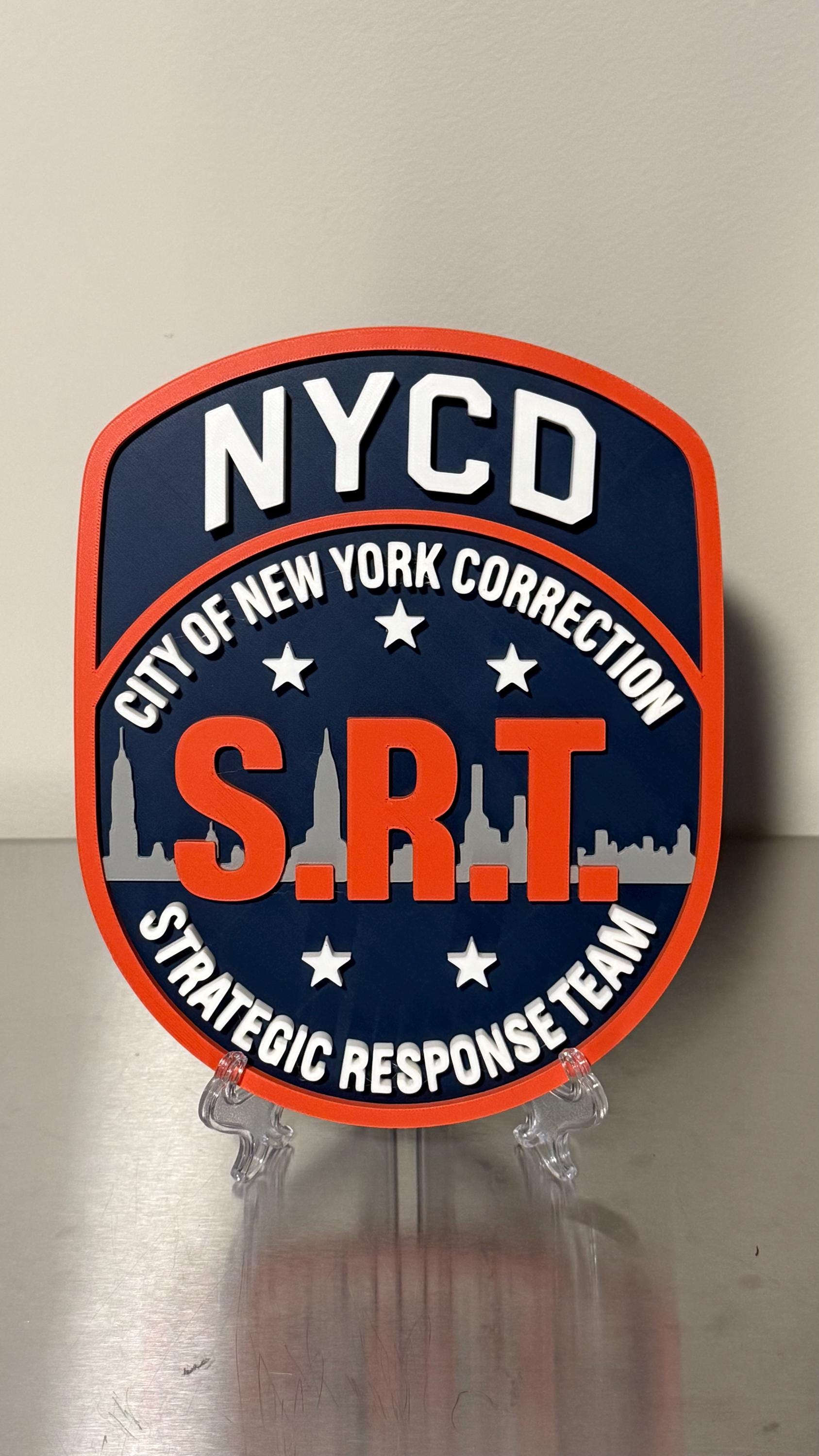 NYCD SRT Strategic Response Team Plaque: 3D Embossed First Responder Wall Art NYC New York