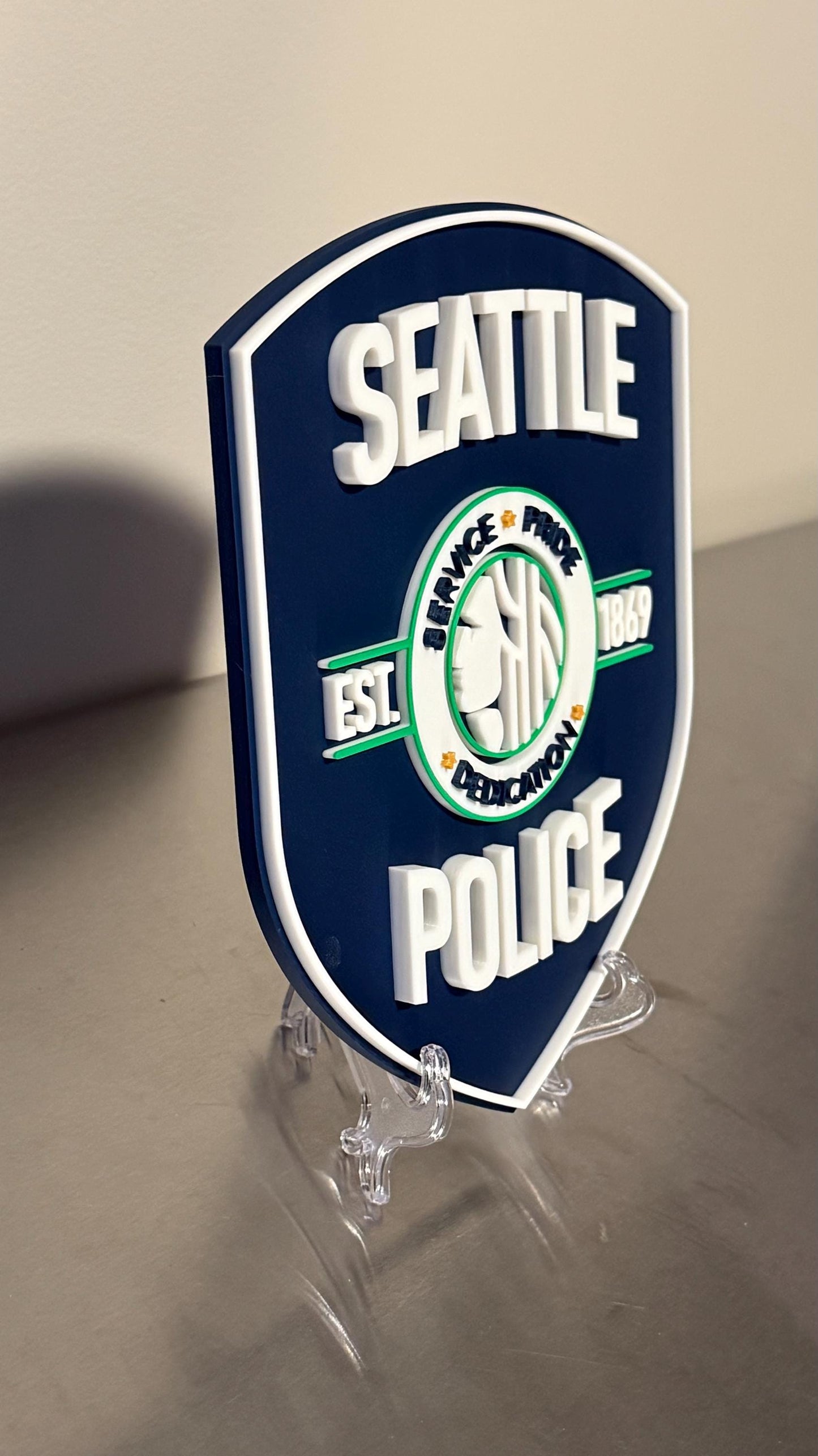 Seattle Police Department Logo Plaque: First Responder Wall Art Washington