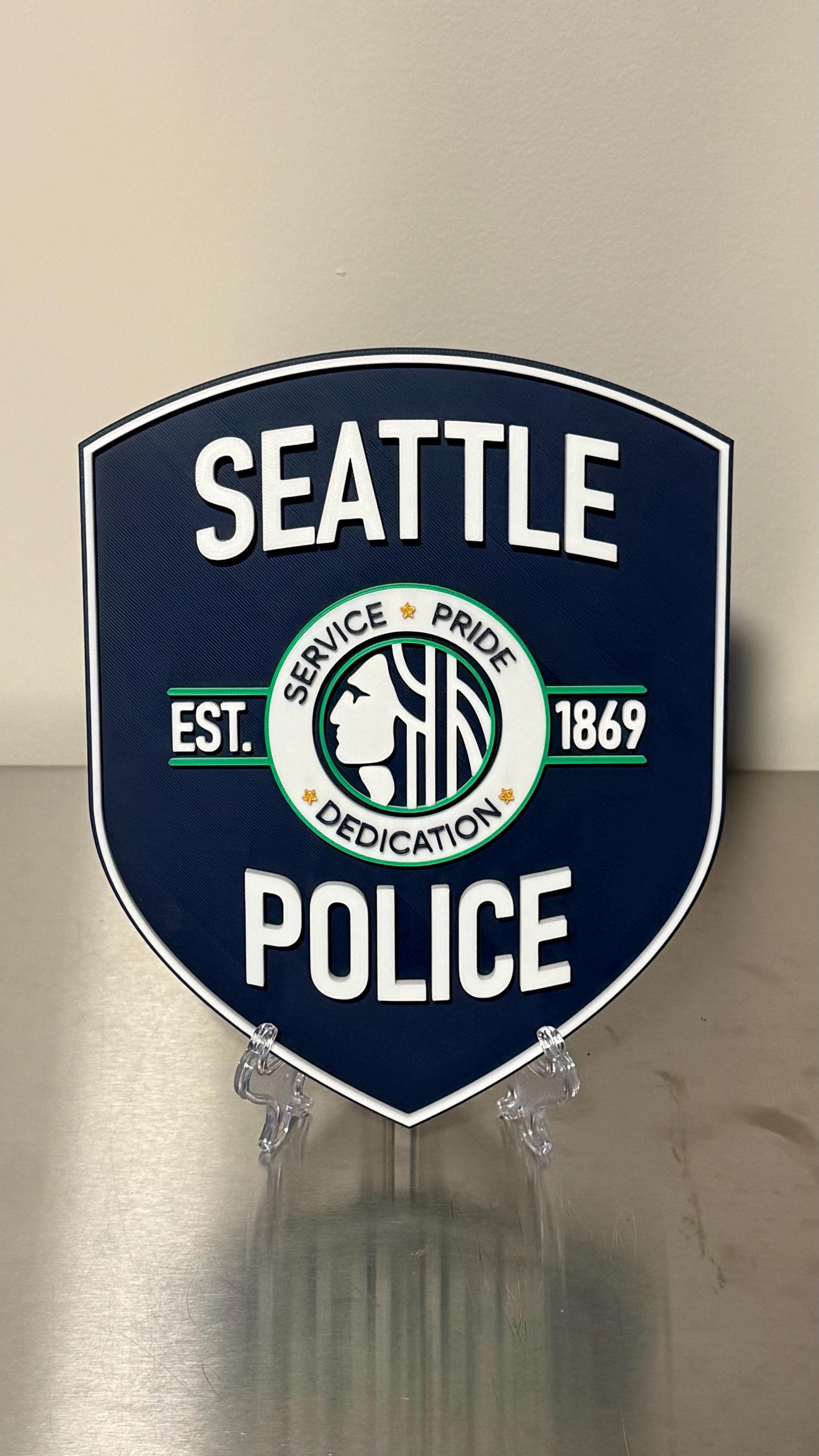 Seattle Police Department Logo Plaque: First Responder Wall Art Washington