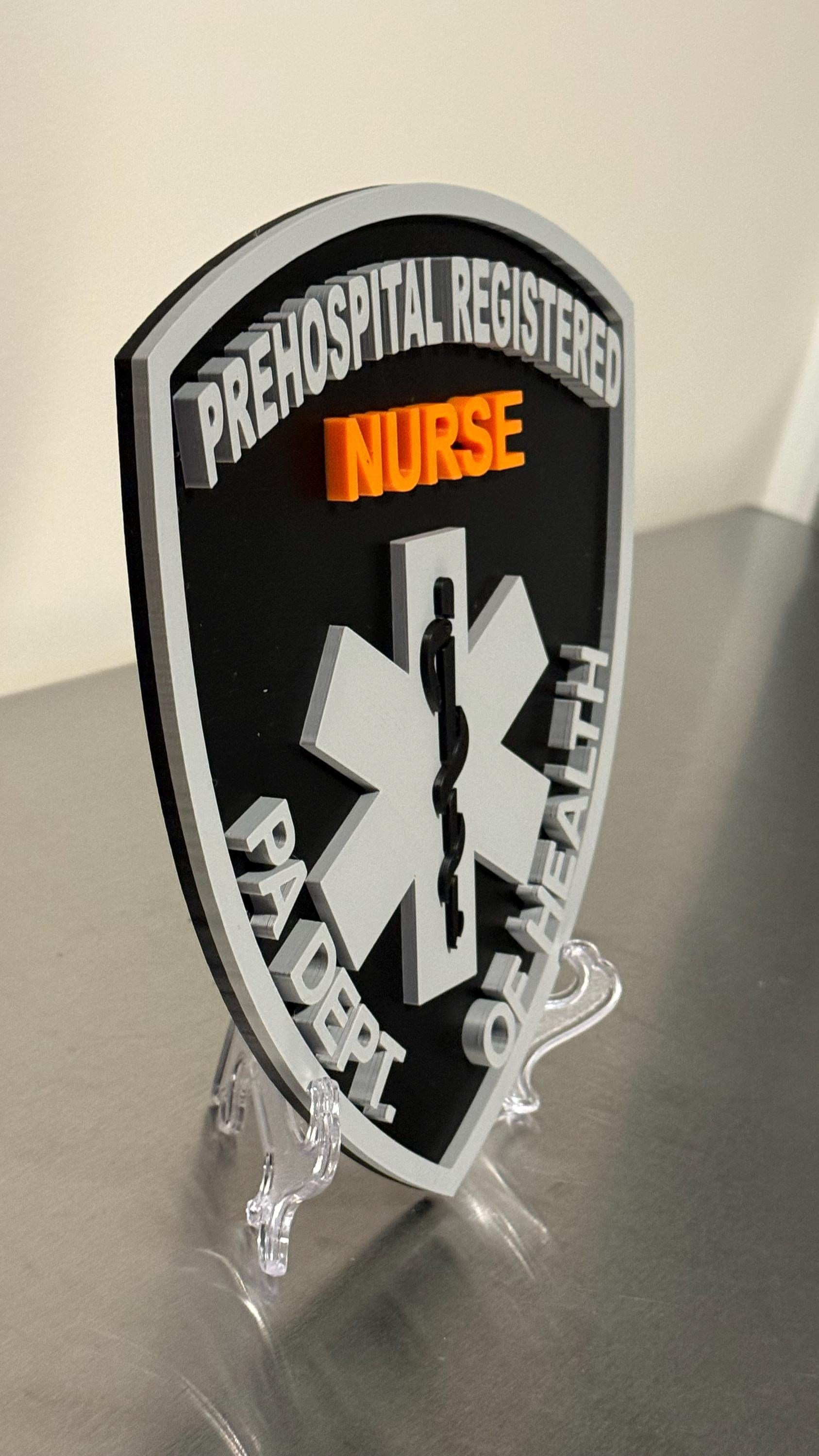 PA PHRN Plaque – 3D Embossed Prehospital Registered Nurse Gift Pennsylvania