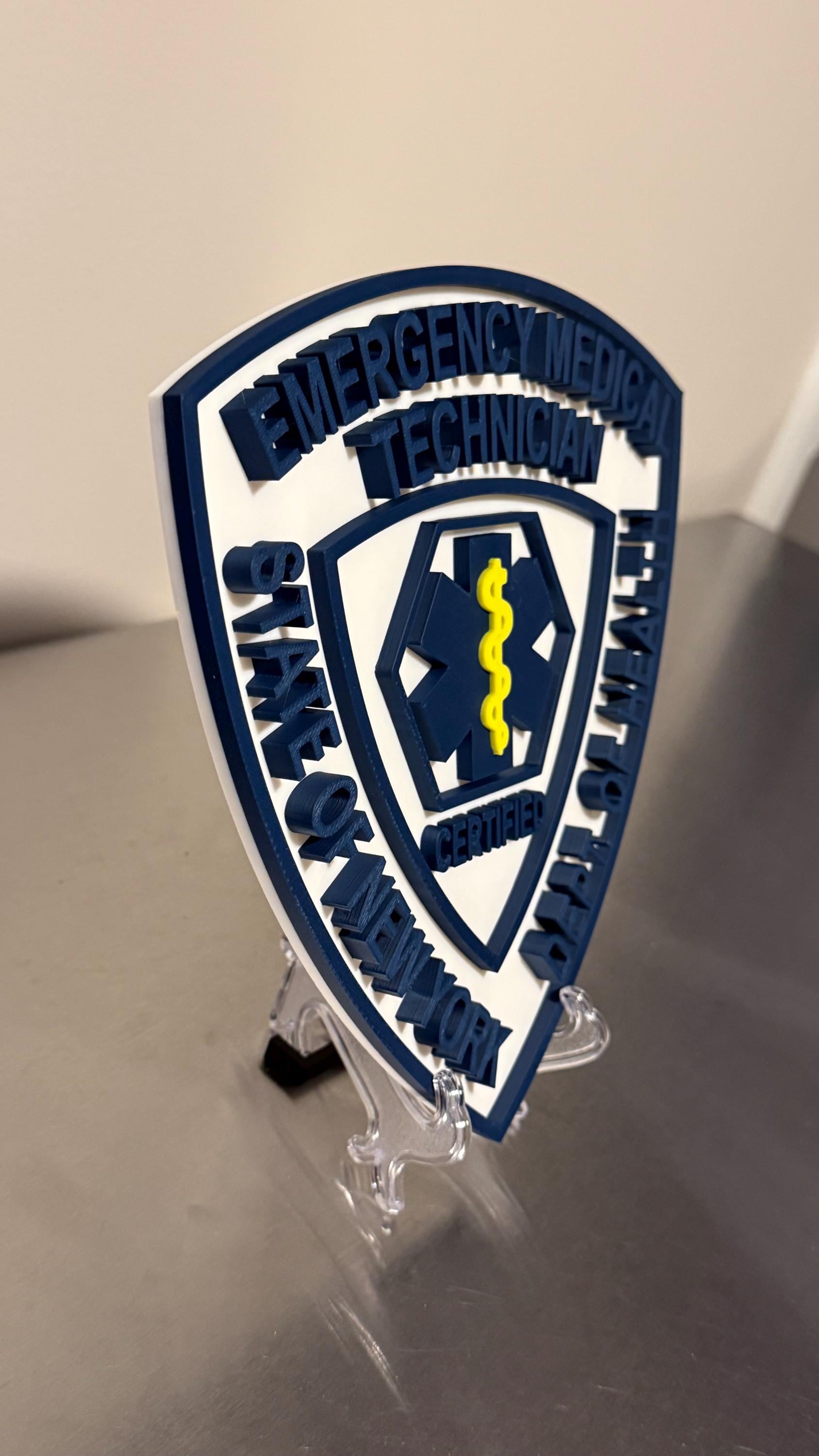 NYS Paramedic EMT 3D Display Plaque First Responder Wall Art NY New York New York