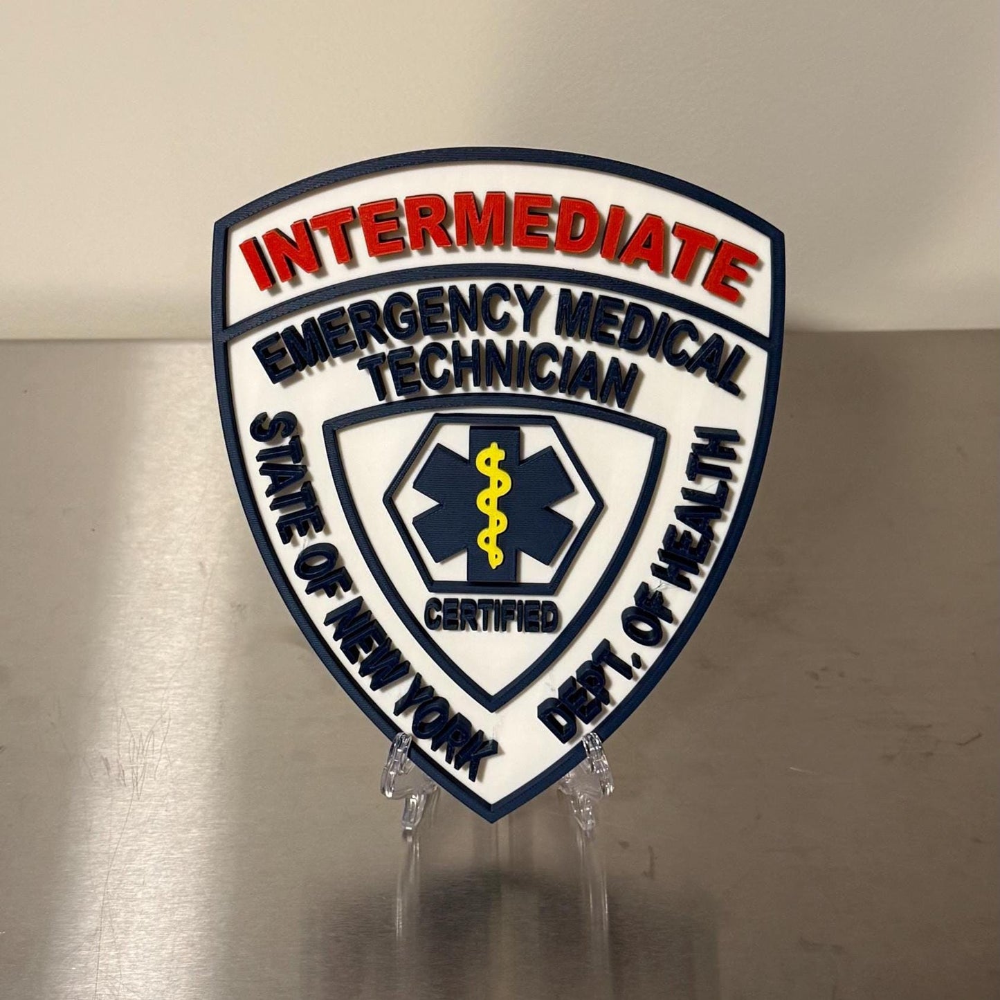 NYS Paramedic EMT 3D Display Plaque First Responder Wall Art NY New York New York