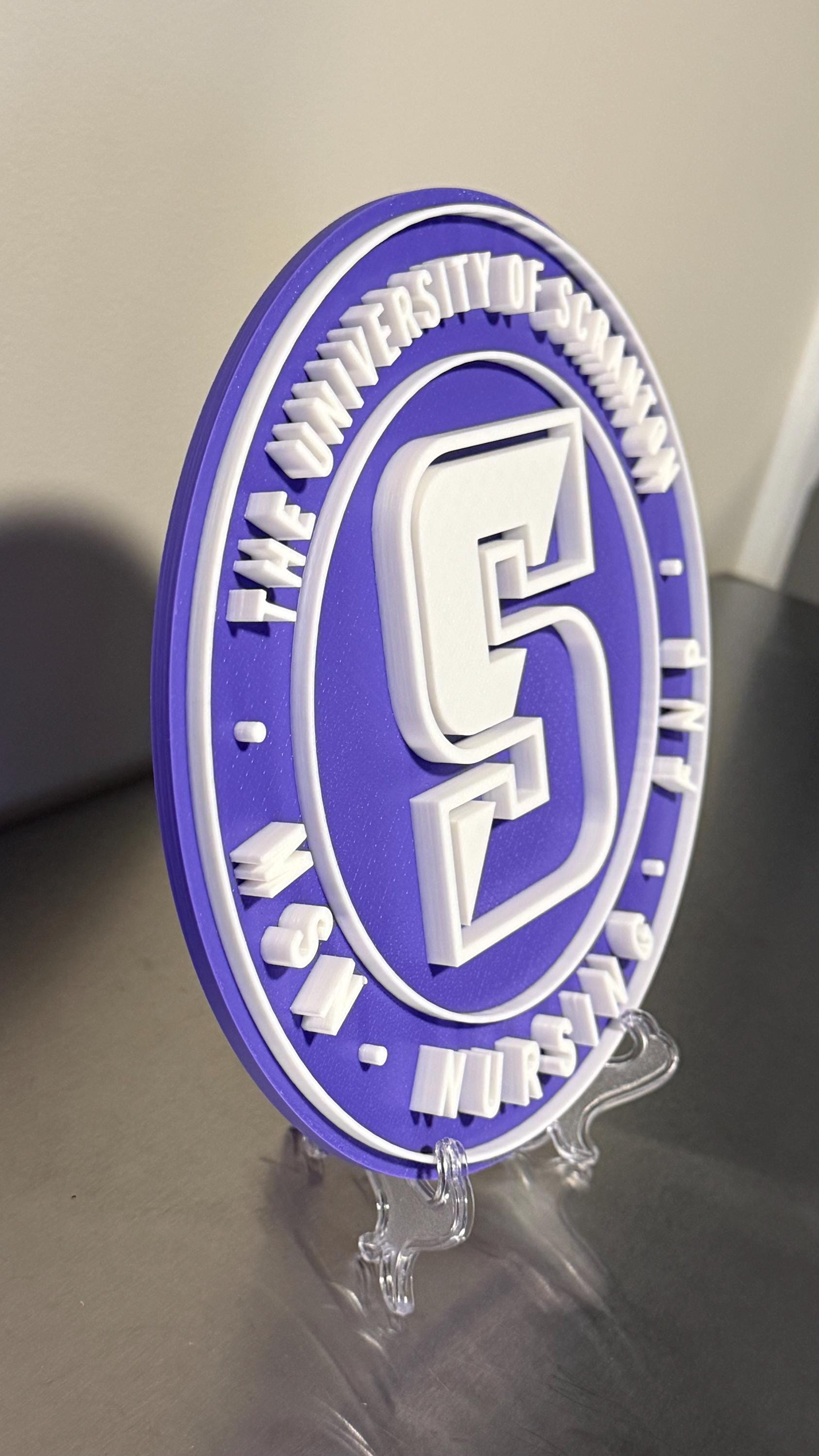 Customizable University of Scranton Pennsylvania 3D Embossed Display Plaque PA