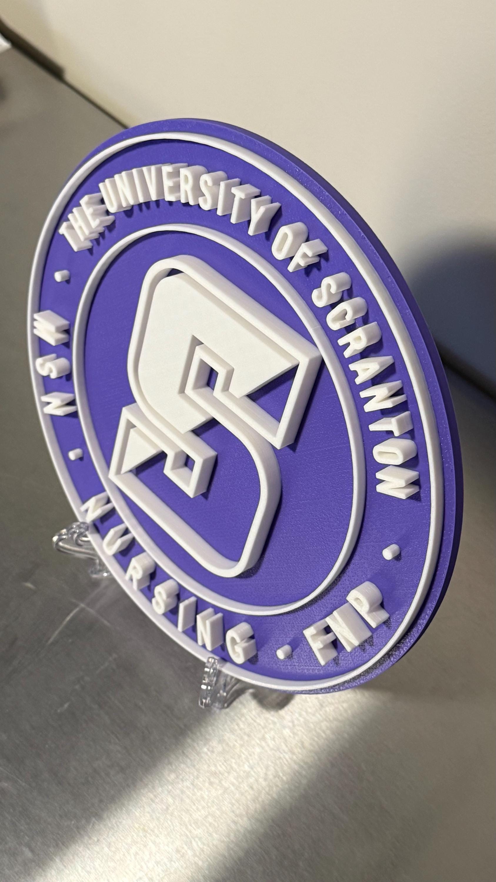 Customizable University of Scranton Pennsylvania 3D Embossed Display Plaque PA