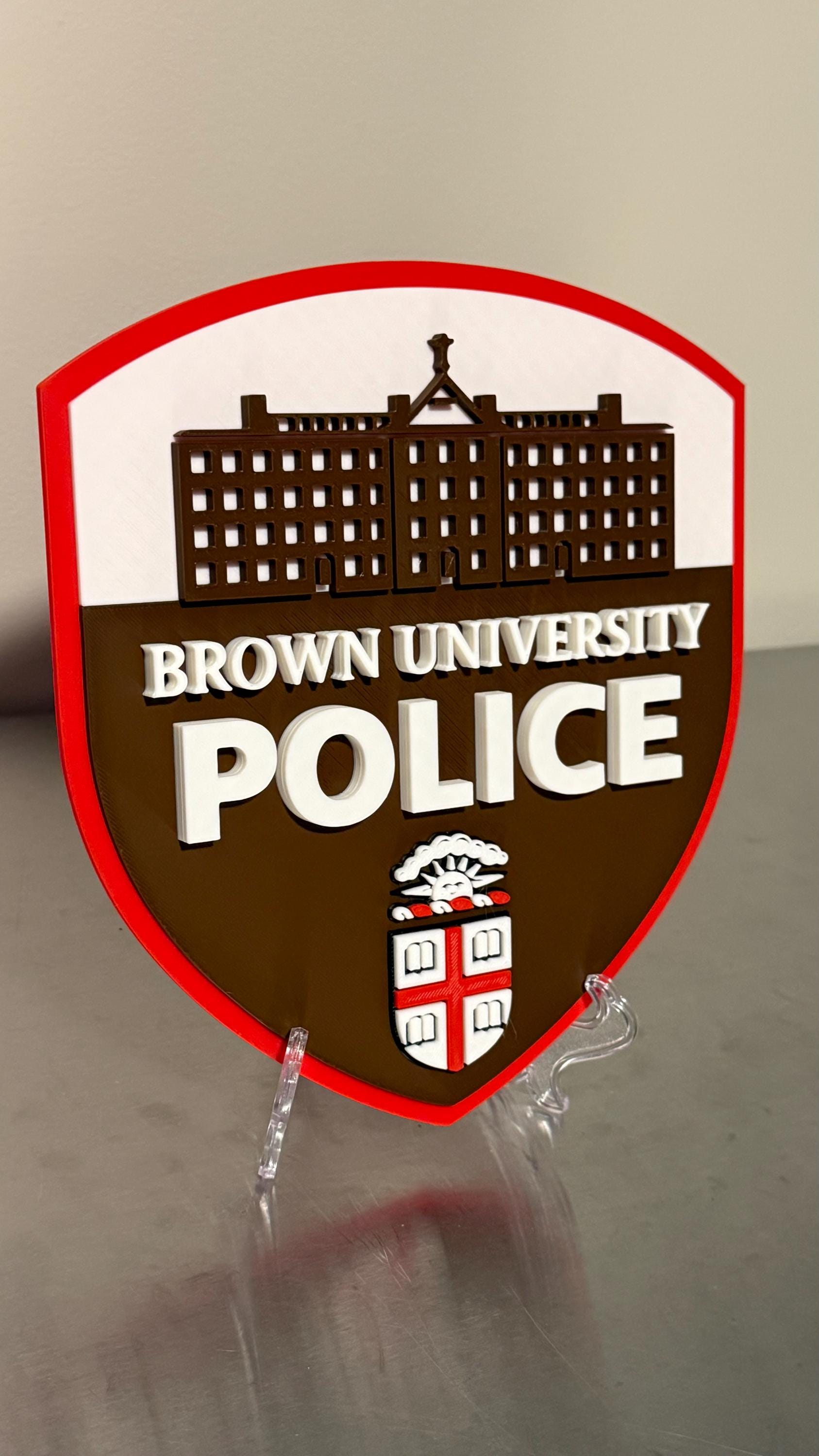 Brown University Police 3D Embossed Display Plaque Rhode Island