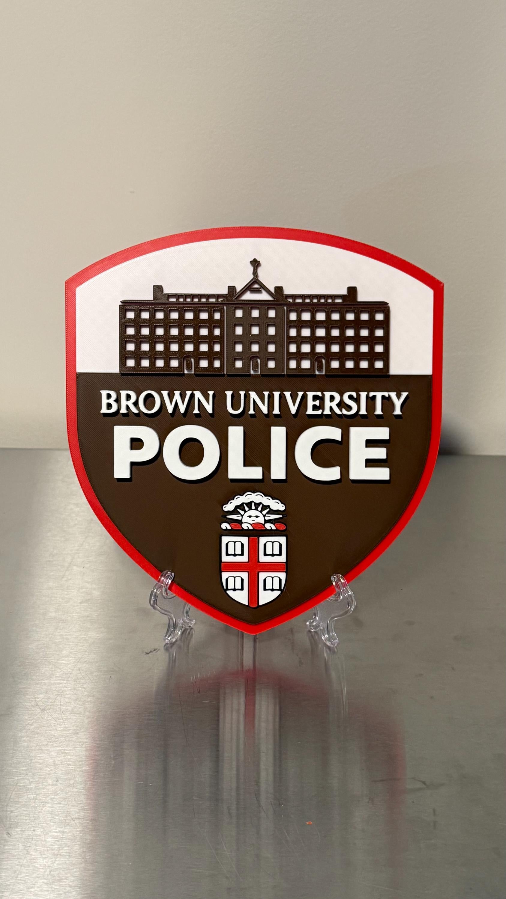 Brown University Police 3D Embossed Display Plaque Rhode Island