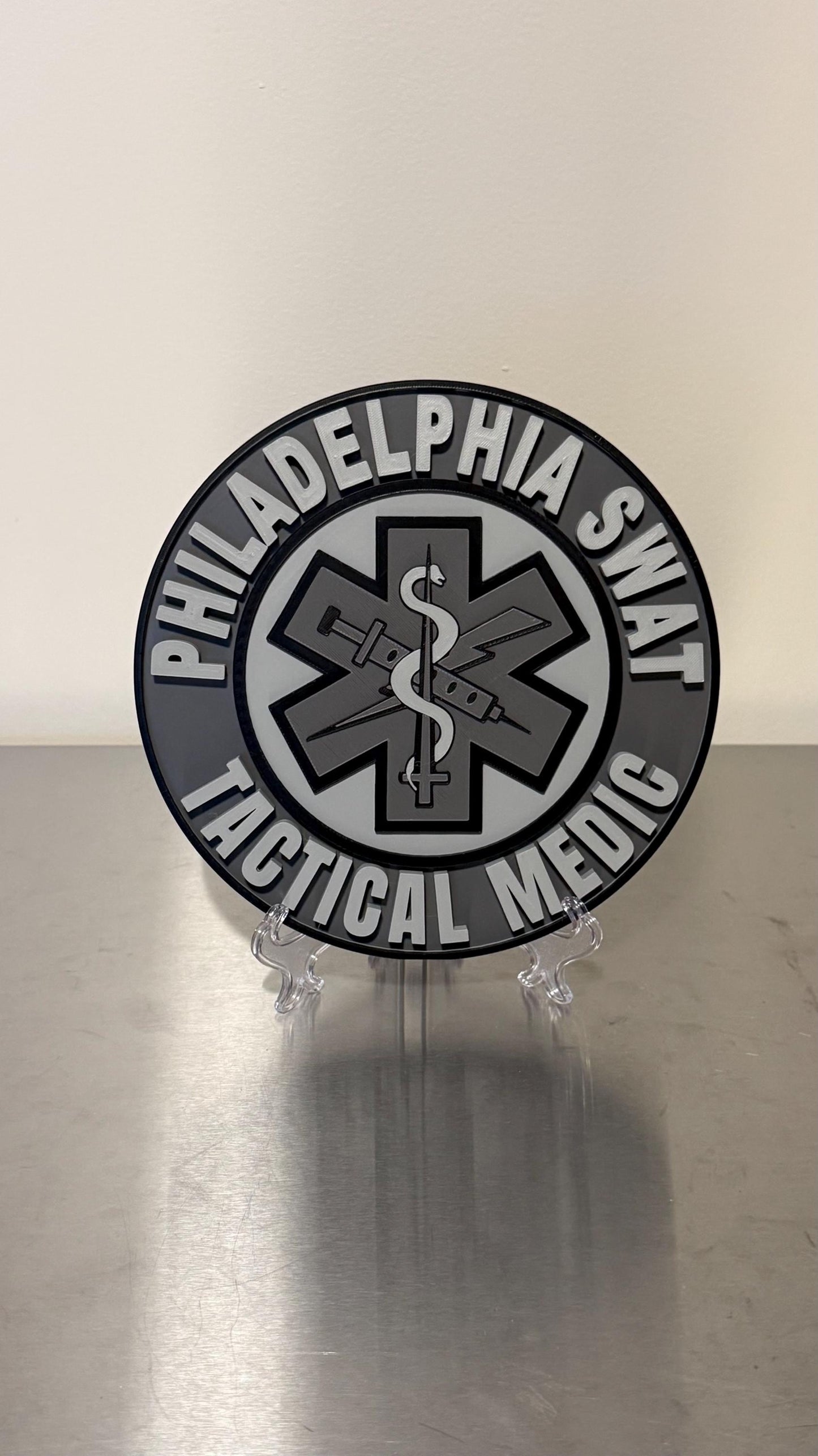 Customizable Tactical Medic 3D Embossed Plaque: First Responder Wall Art Registry