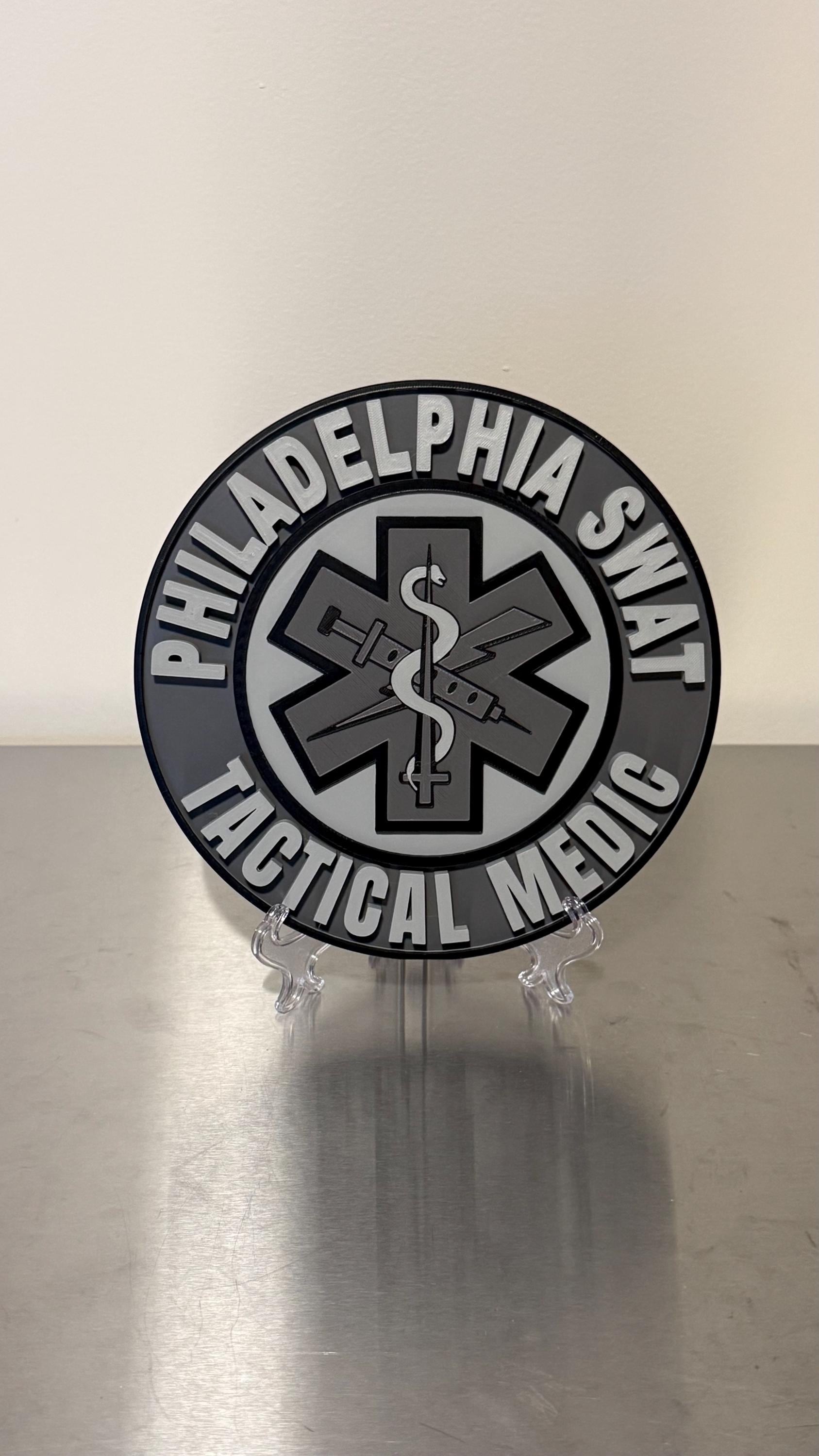 Customizable Tactical Medic 3D Embossed Plaque: First Responder Wall Art Registry