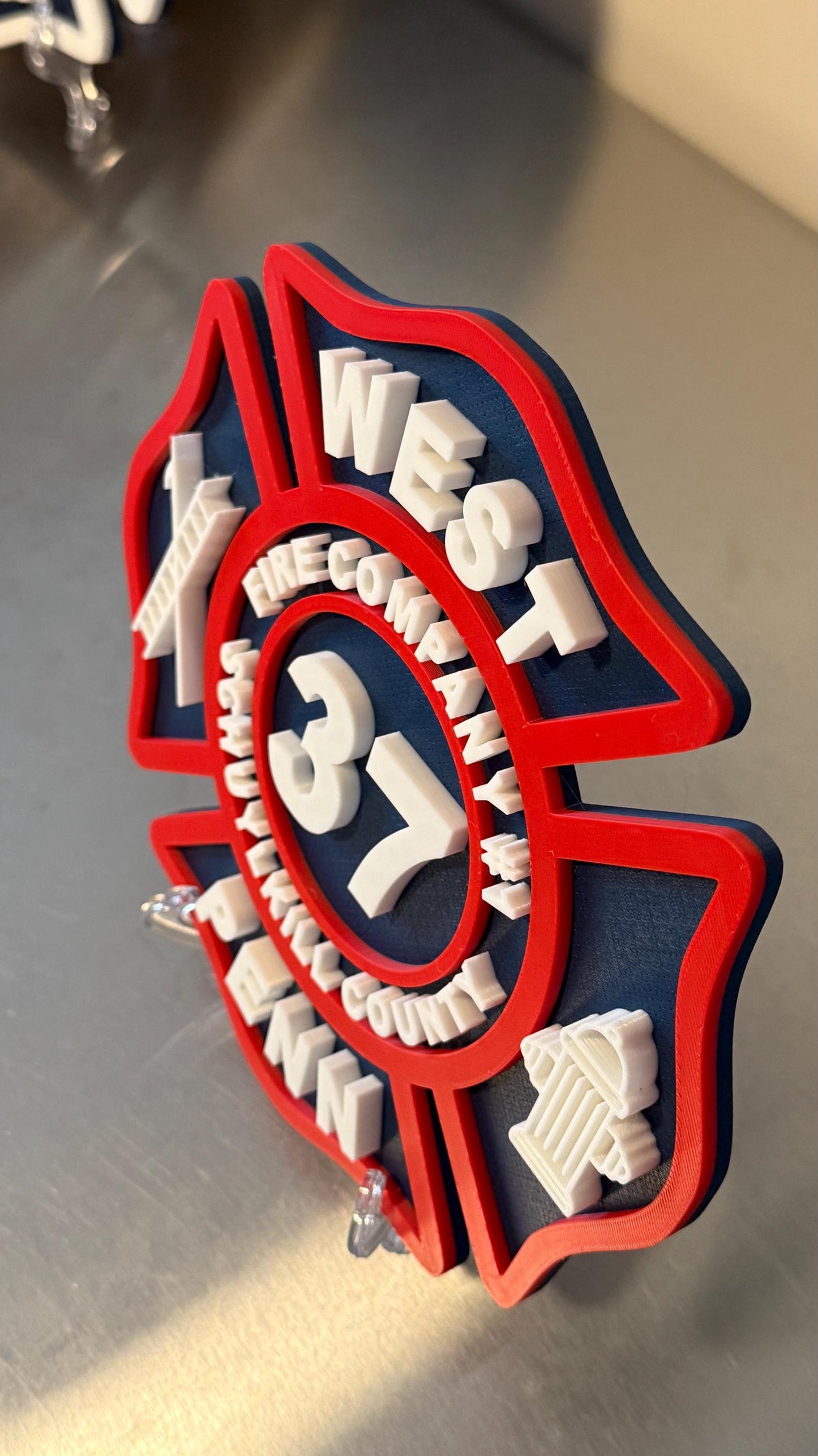 Customizable Fire Department Maltese Cross 3D Plaque First Responder Wall Art