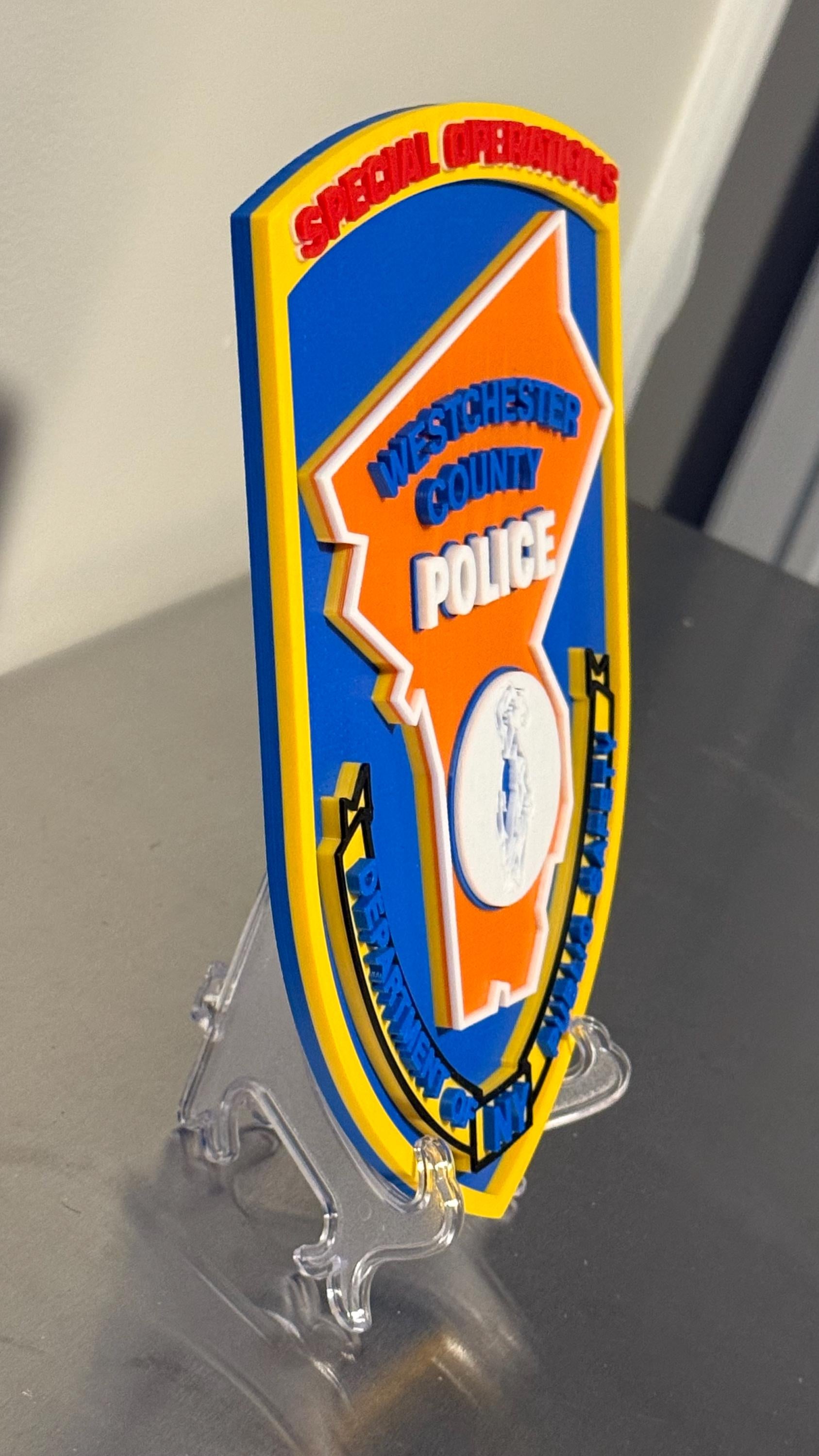 Westchester County Police Special Operations 3D Plaque: First Responder Wall Decor New York