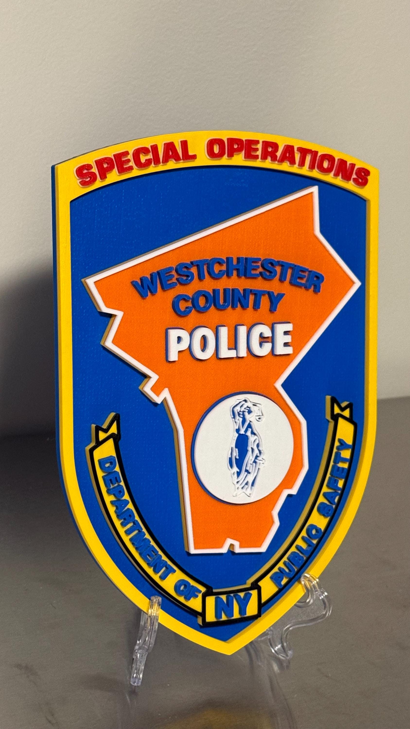 Westchester County Police Special Operations 3D Plaque: First Responder Wall Decor New York