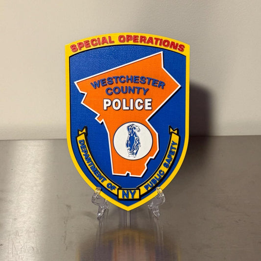 Westchester County Police Special Operations 3D Plaque: First Responder Wall Decor New York