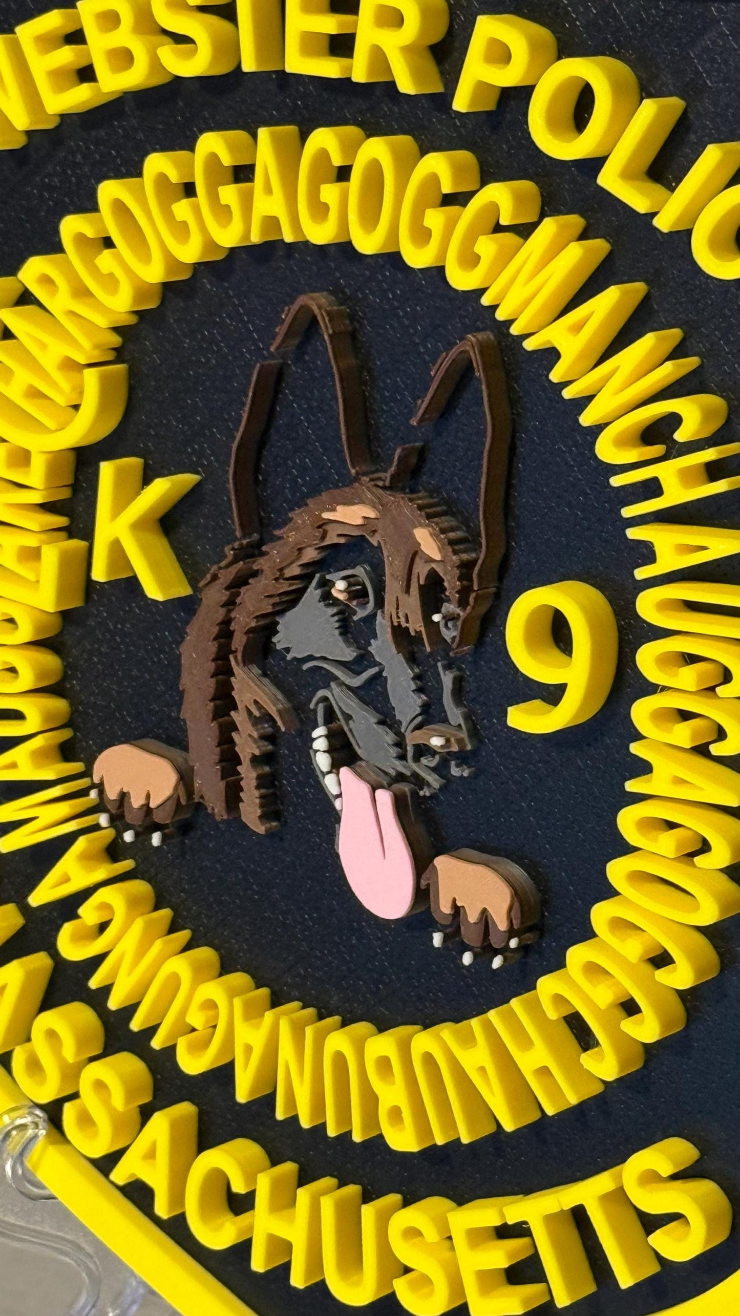Webster Police K9 Plaque, 3D Embossed Wall Art (Massachusetts First Responder) Massachusetts