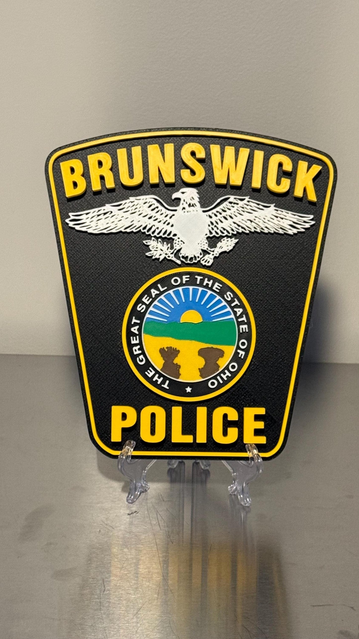 Brunswick Ohio Police 3D Plaque, First Responder Wall Art