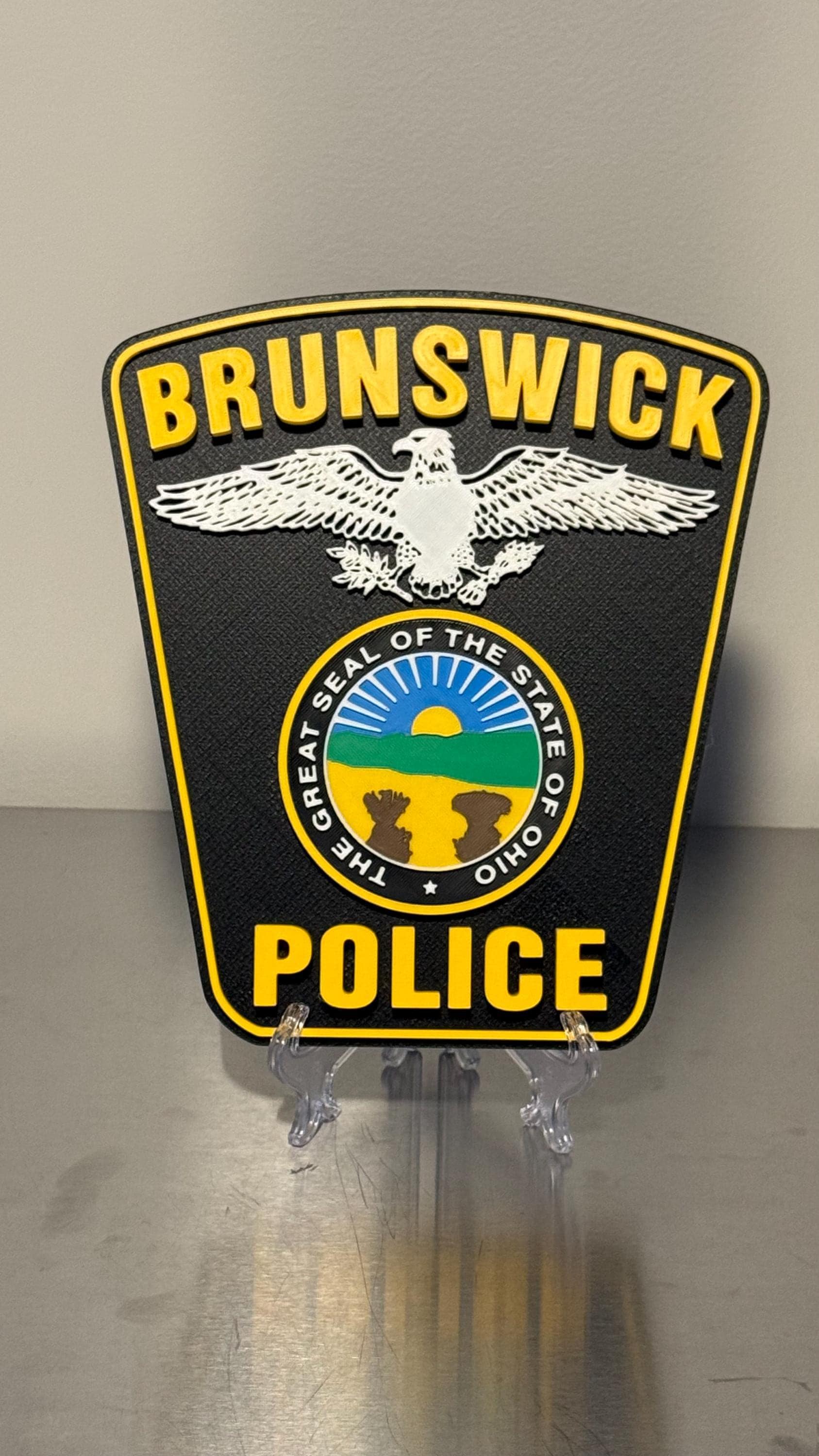 Brunswick Ohio Police 3D Plaque, First Responder Wall Art