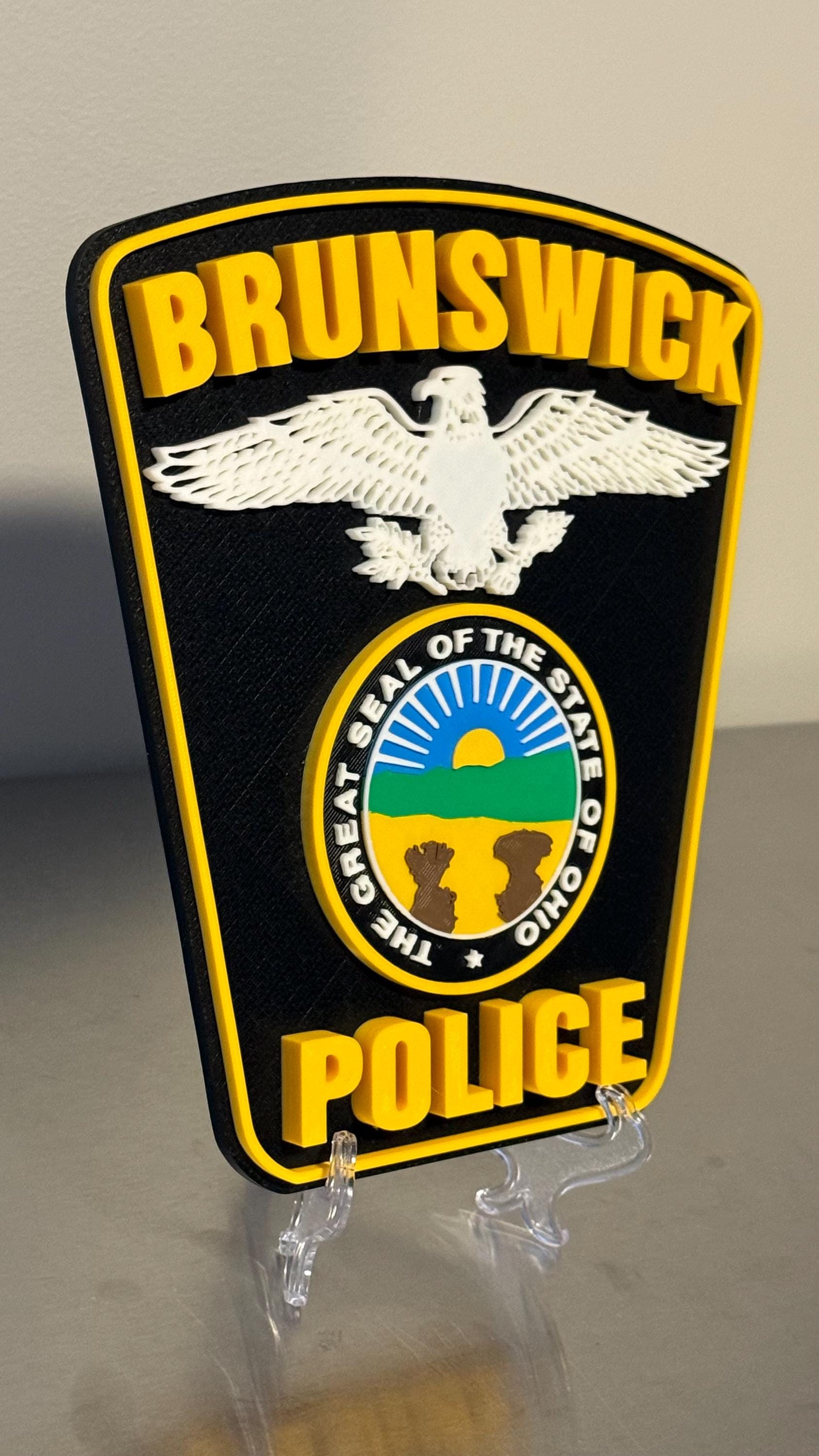 Brunswick Ohio Police 3D Plaque, First Responder Wall Art