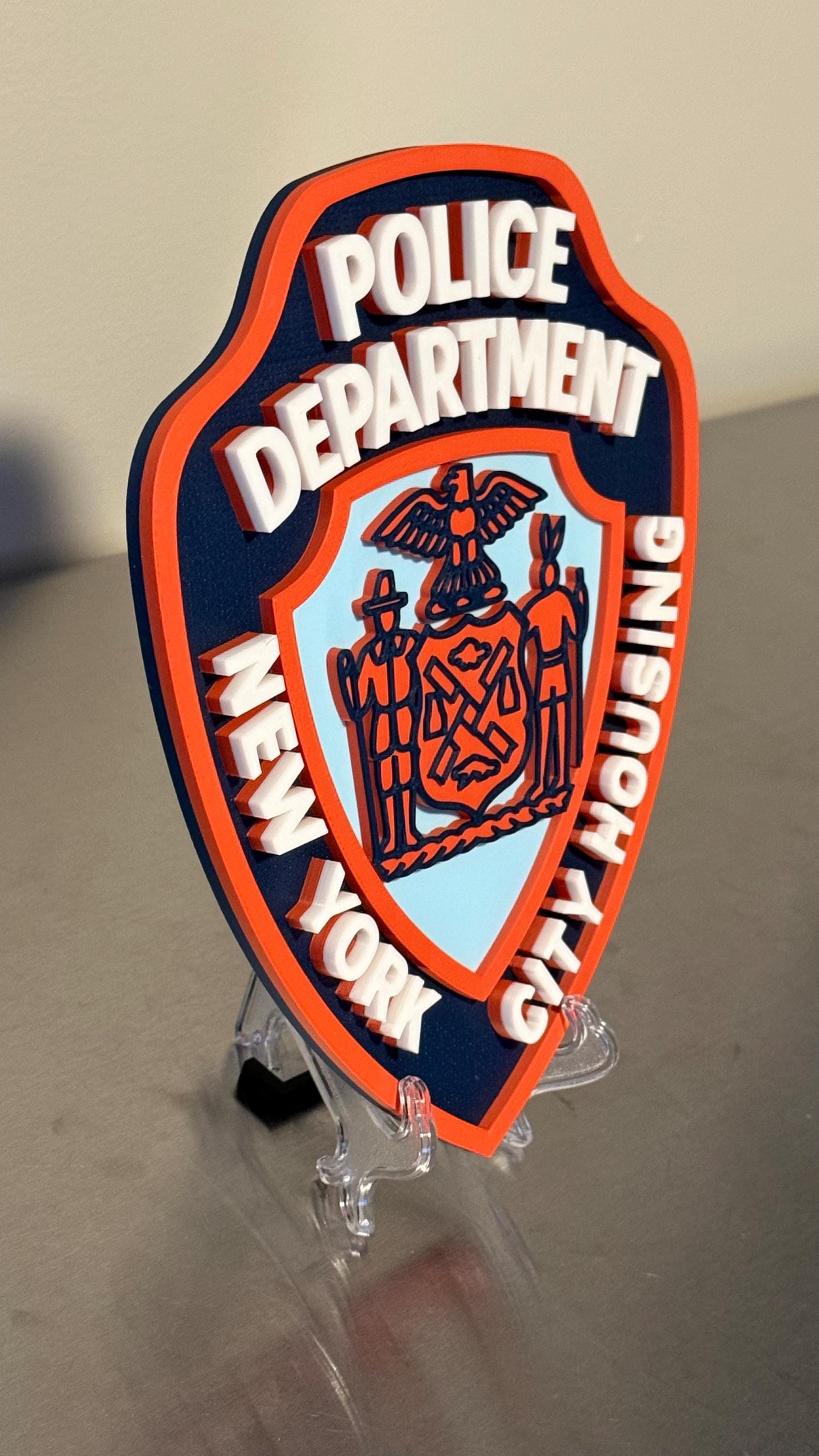 New York City Housing Police 3D Embossed Display Plaque: NYC Police Department Wall Art