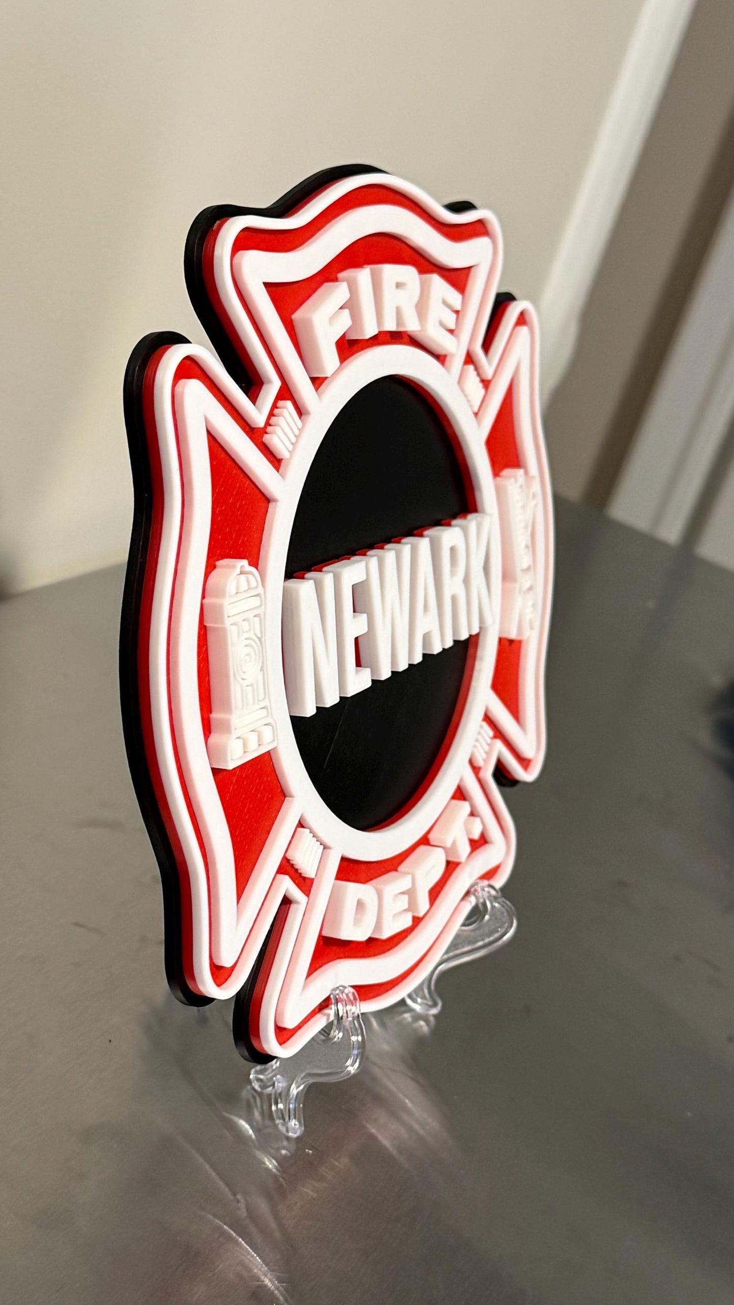 Newark NJ Fire Department 3D Embossed Plaque: First Responder Wall Art New Jersey