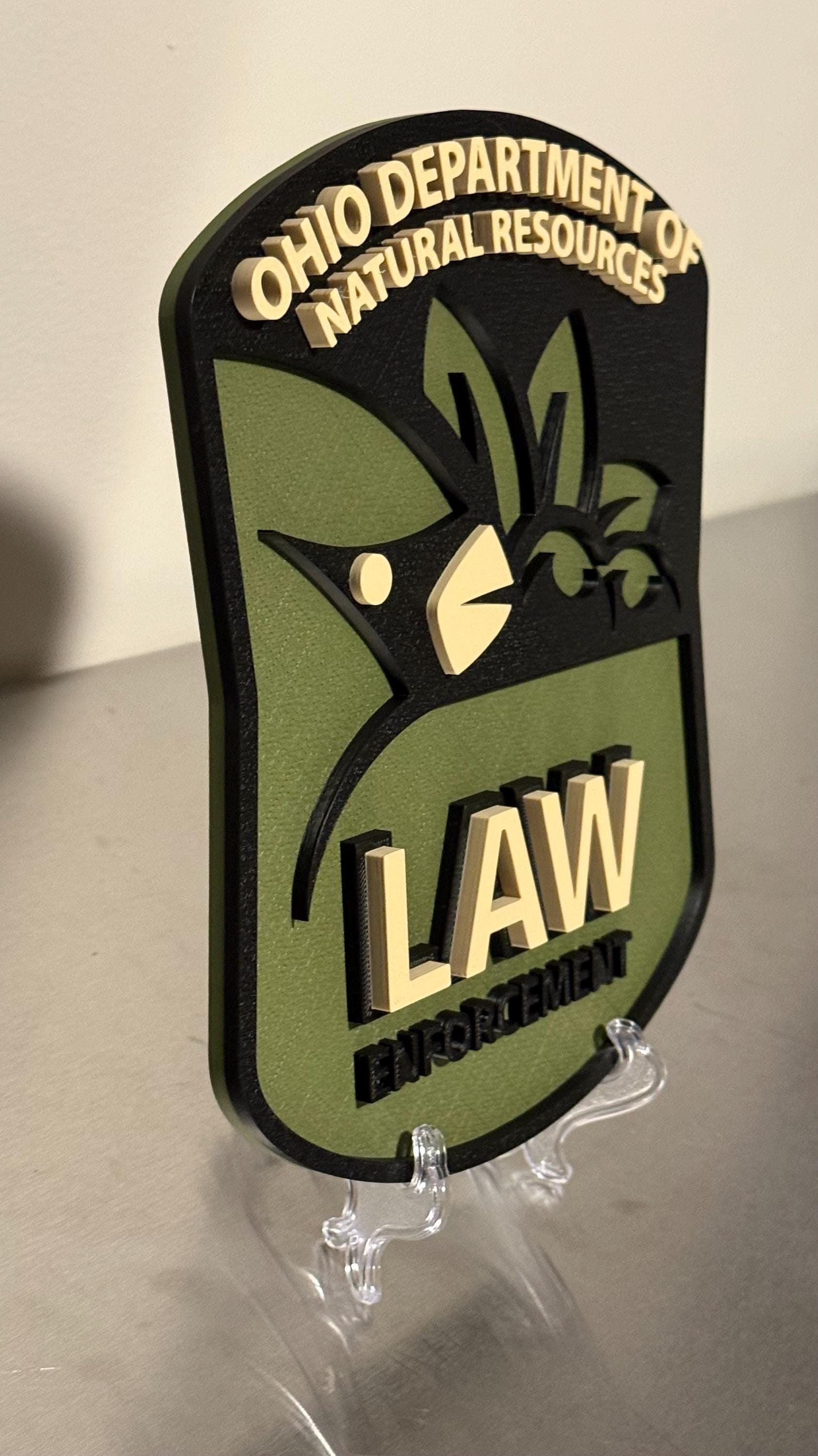 ODNR Law Enforcement 3D Plaque - Ohio First Responder Wall Art