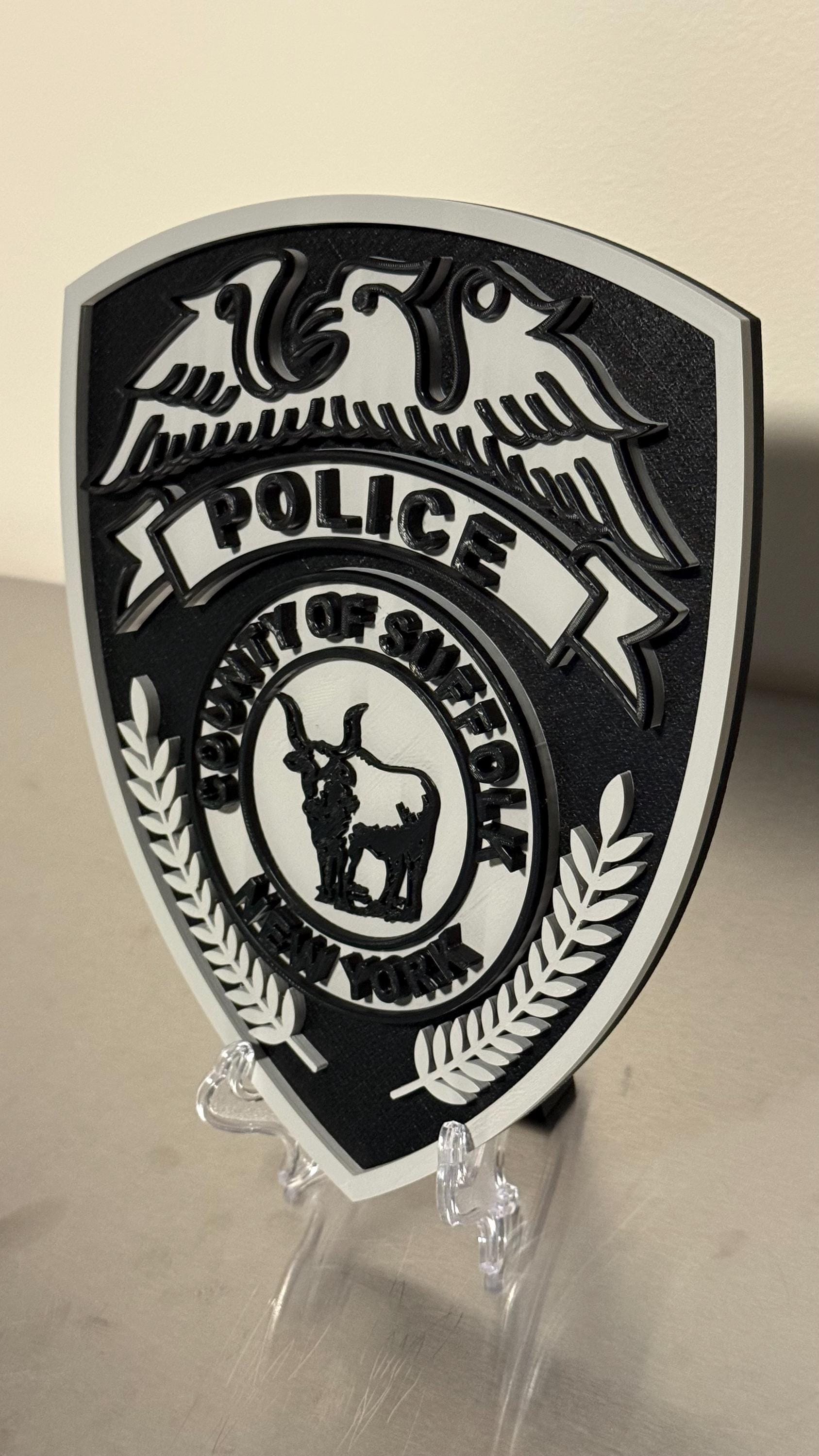 Suffolk County Police 3D Plaque: Long Island First Responder Wall Decor New York