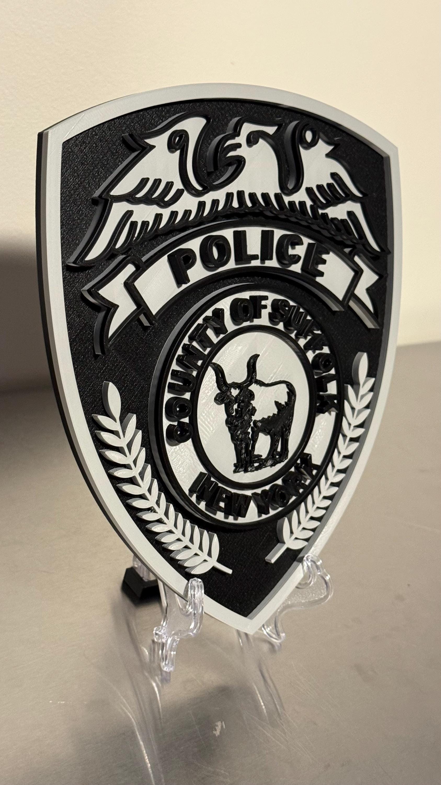 Suffolk County Police 3D Plaque: Long Island First Responder Wall Decor New York