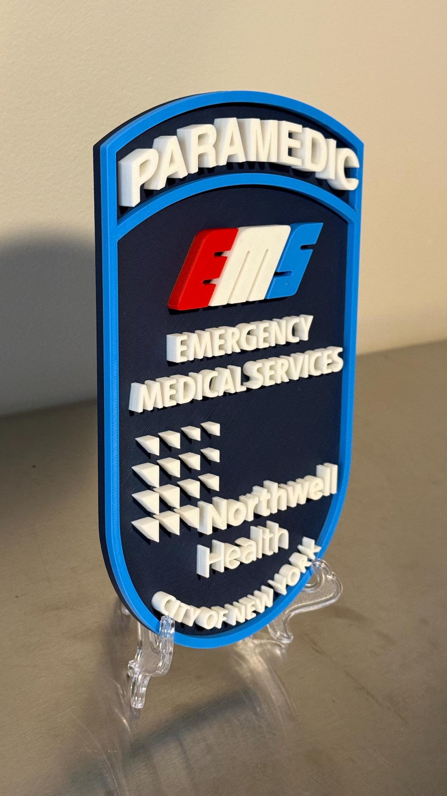 Northwell Health EMS 3D Display Plaque EMT Paramedic First Responder Gift New York