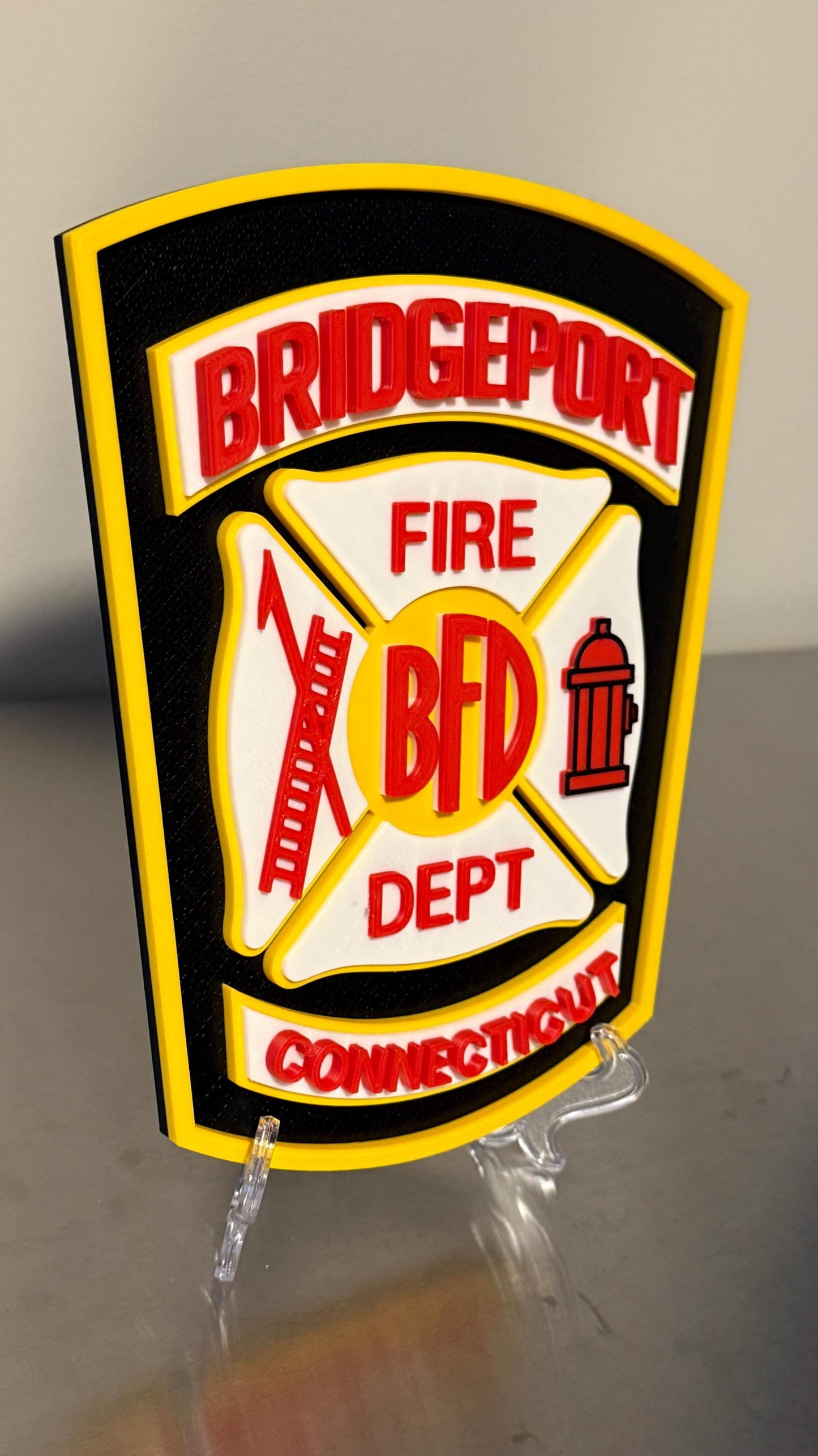 Bridgeport Fire Department Plaque - 3D Embossed First Responder Tribute