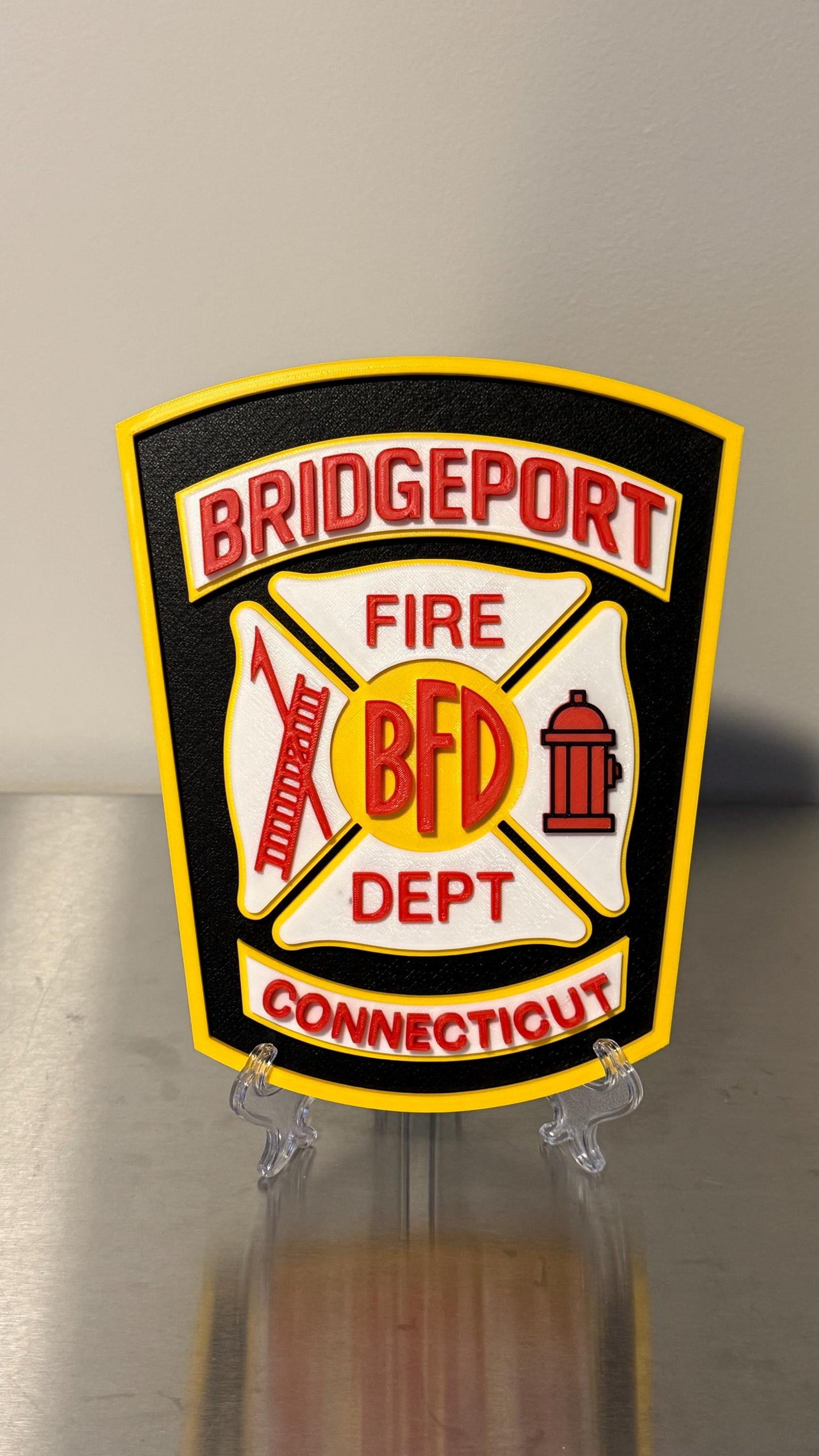Bridgeport Fire Department Plaque - 3D Embossed First Responder Tribute