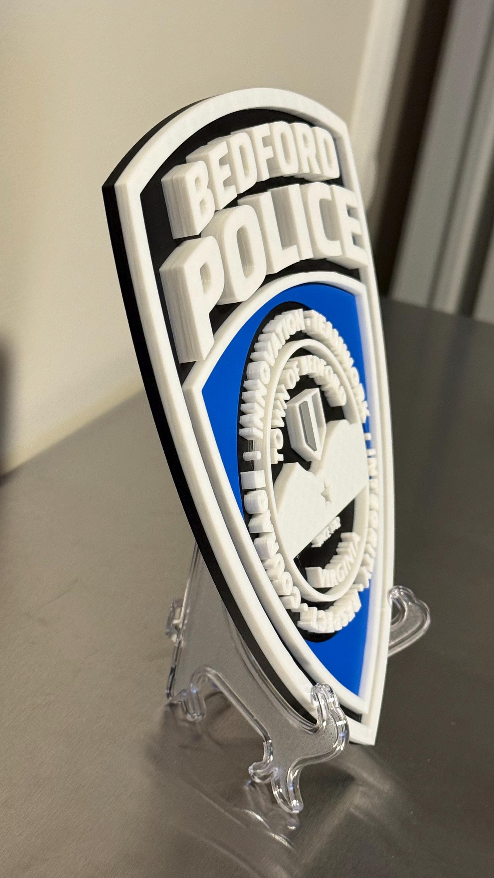 Bedford Police Department Plaque - 3D Embossed Wall Art Virginia VA