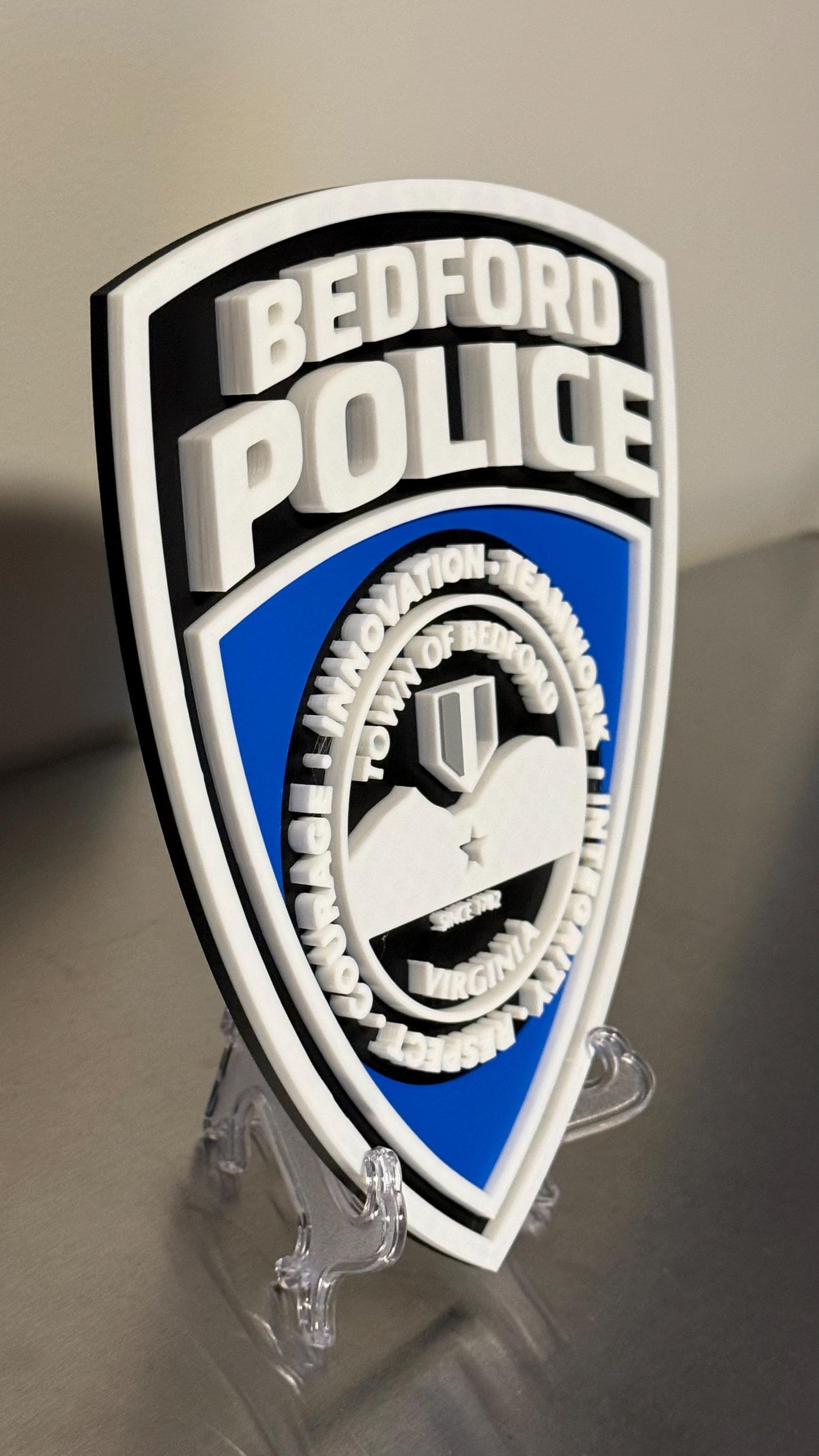 Bedford Police Department Plaque - 3D Embossed Wall Art Virginia VA